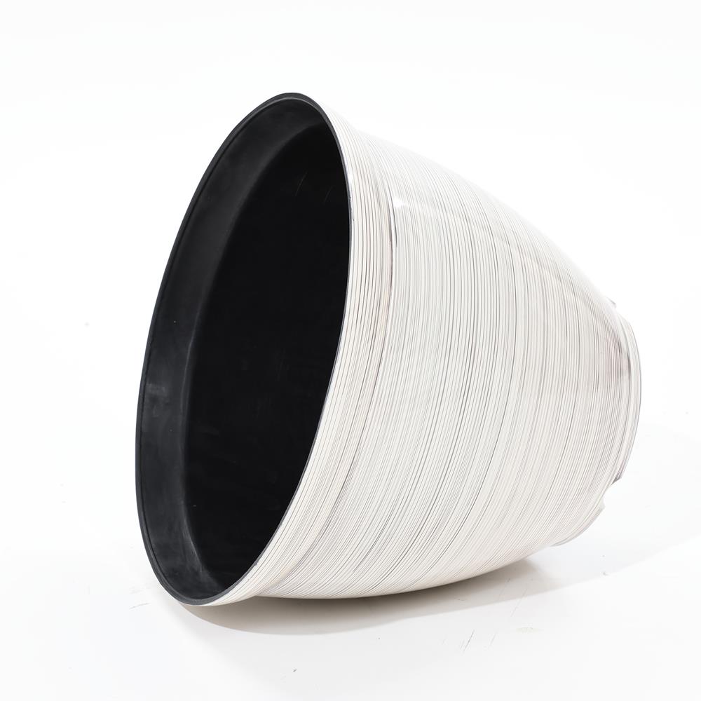 Ivory White Round Recycled Plastic Indoor/Outdoor Planter