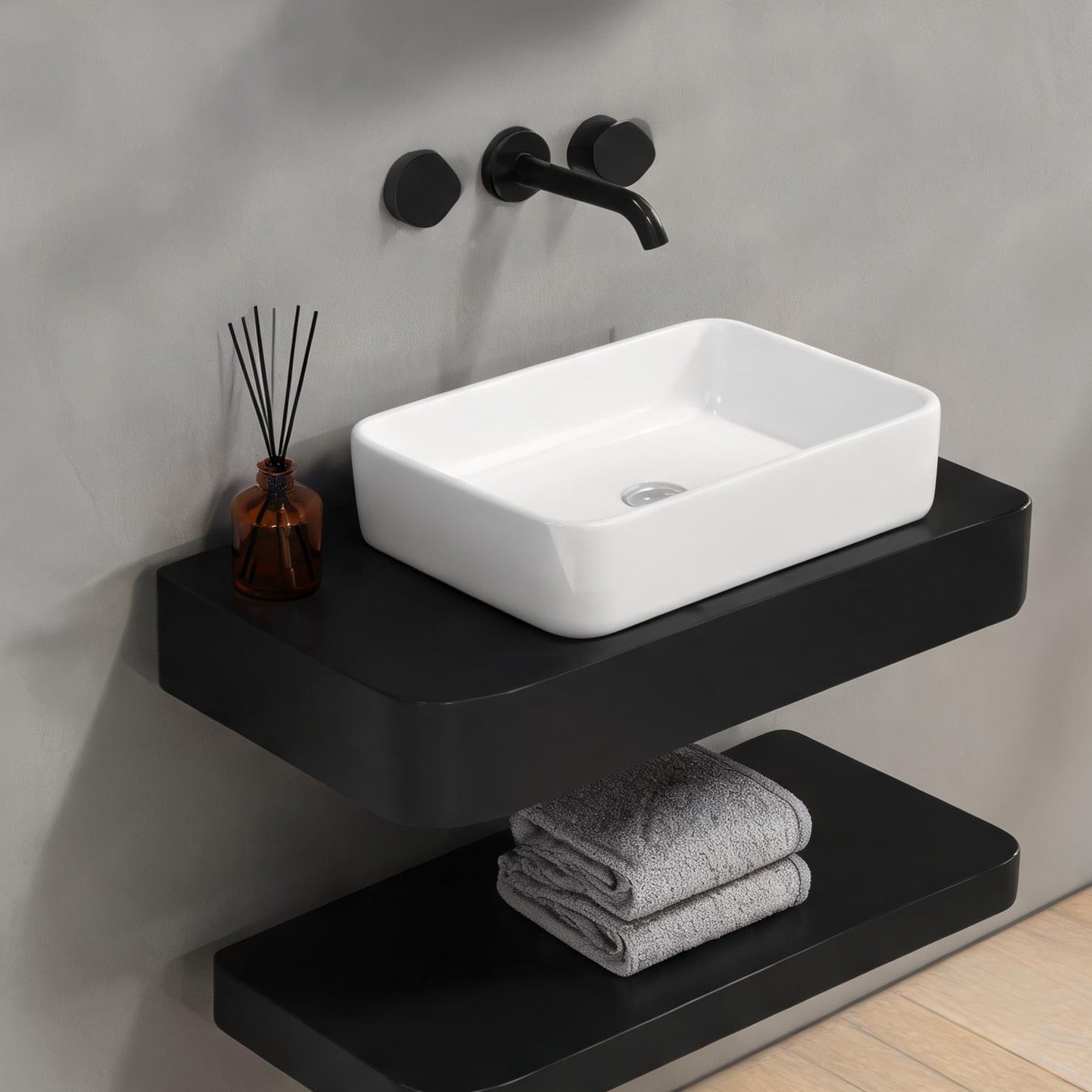 BBabe Outdoor Space Dresser combining 24 x 16 in As Pic and Ceramic Detail with 24x16 Inch White Bathroom Countertop Basin