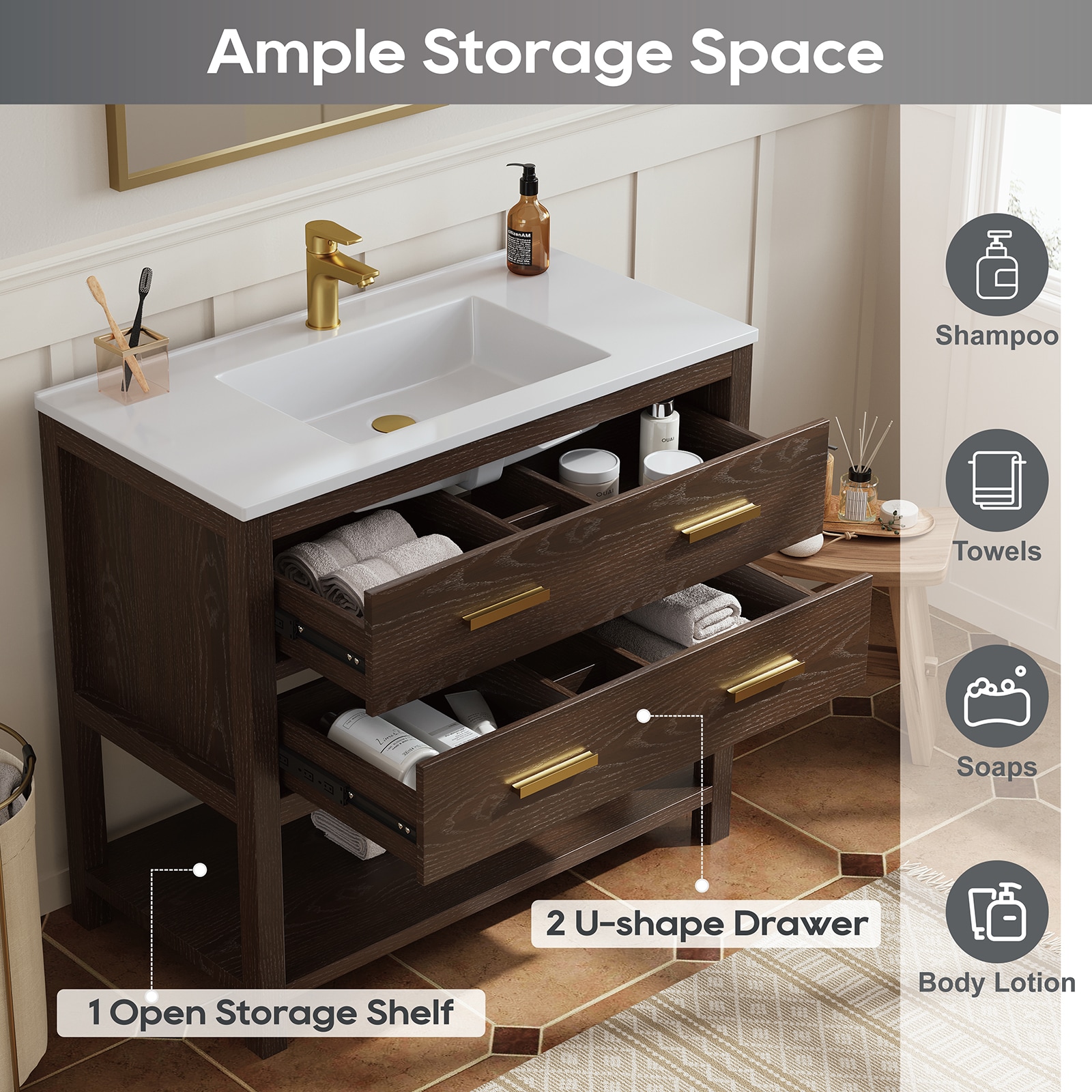 DELUXE LIVING V24030KD-36WT Bath-Vanity-Combo - View #2