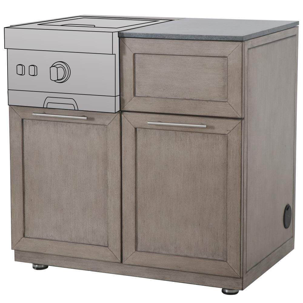 Allen + Roth Driftwood Shore 36.02-in W x 36.02-in D x 35.82-in H Outdoor Kitchen Corner Cabinet Stainless Steel | FHTA80080A