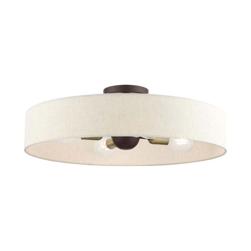 Livex Lighting 46038-07 Venlo 4 -Light 22-in Matte Bronze Semi Flush Mount Light
