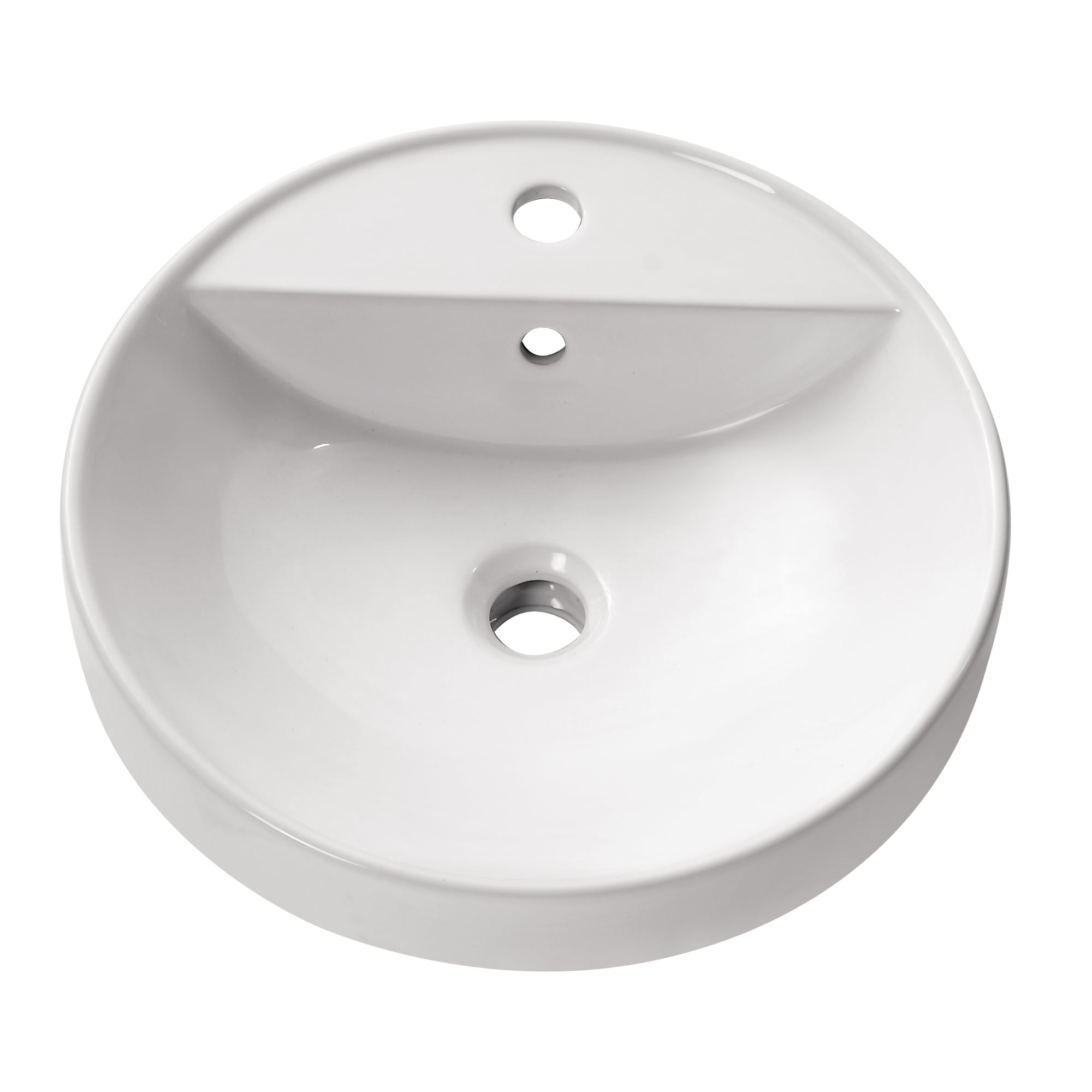 Avanity CVE460RD White Drop-In Round Bathroom Sink (18.1-in x 18.1-in)