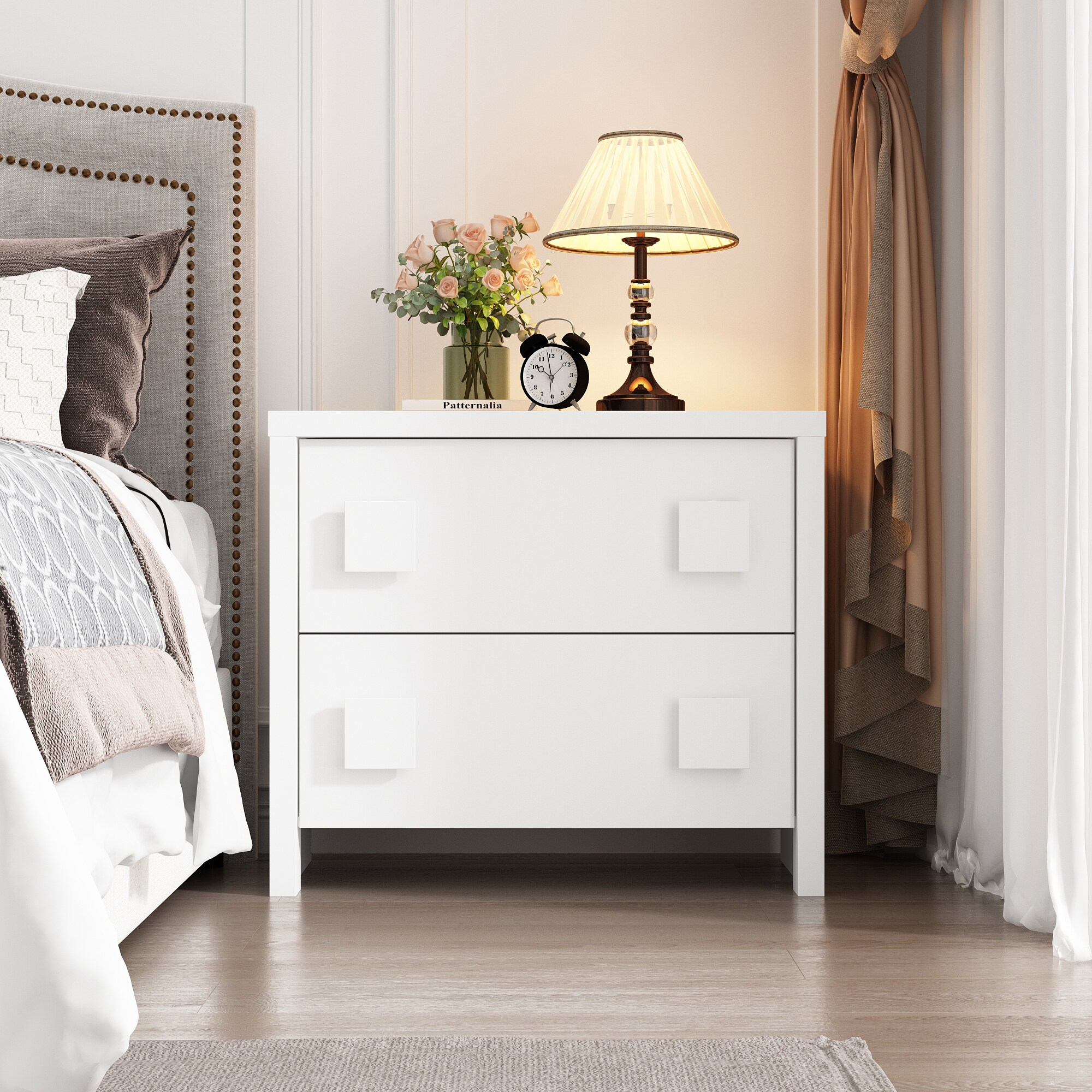 MIDHAM AMKF170220-01 Patio Coffee table White Nightstand