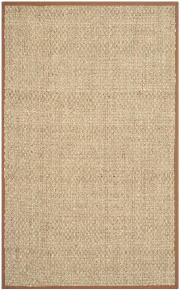 Safavieh NF114B-5 Natural Fiber Hampton 5 x 8 (ft) Loomed Seagrass Natural/Brown Rectangular Indoor Solid Coastal Area rug