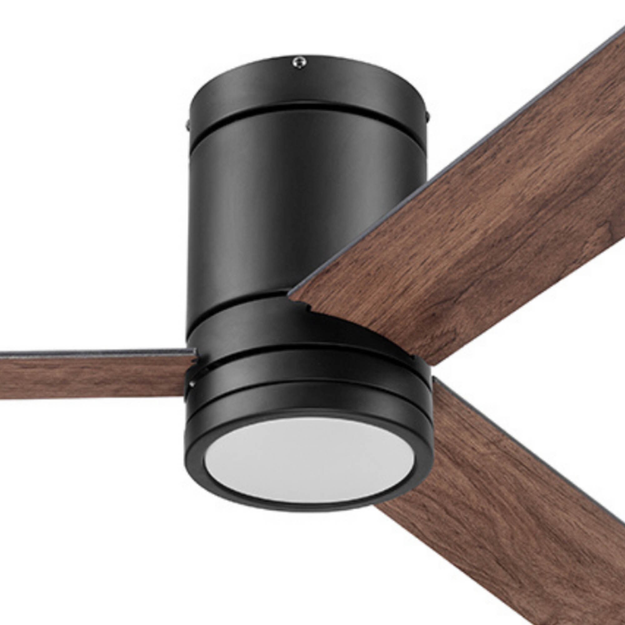 Espy 52'' Matte Black Low Profile Ceiling Fan with LED Light and Remote