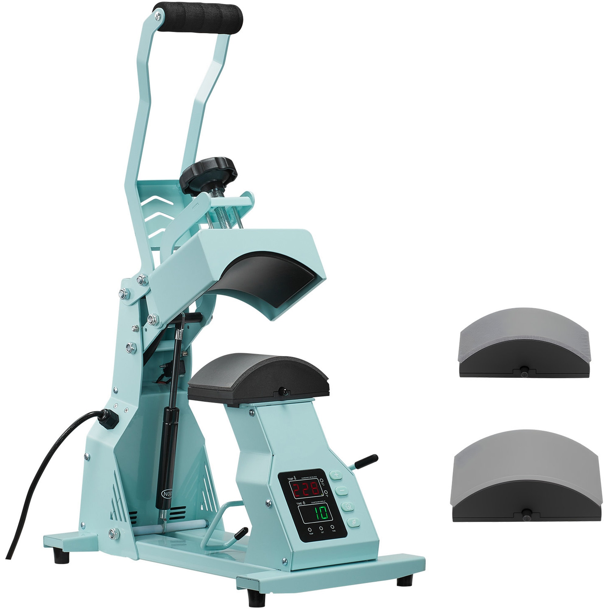 Misopily 2 in 1 Hat Heat Press Machine for Caps Dual Platens Adjustable Temp 33.8 to 450F Dual Screen Precise Control for HTV Green #LMS0305M24