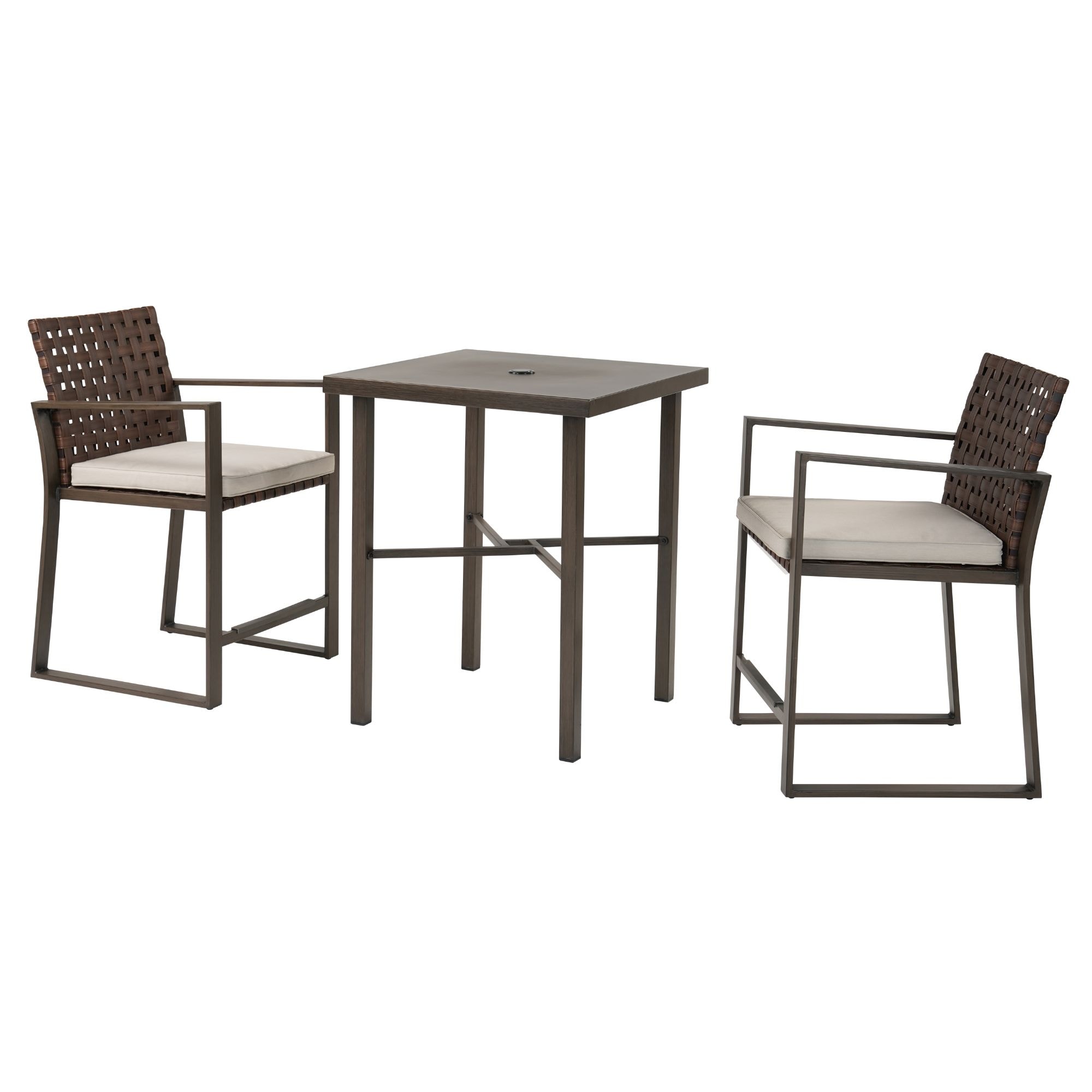 Mondawe MO5251090000001 3 -Piece Patio Conversation Set with Off-white Cushions