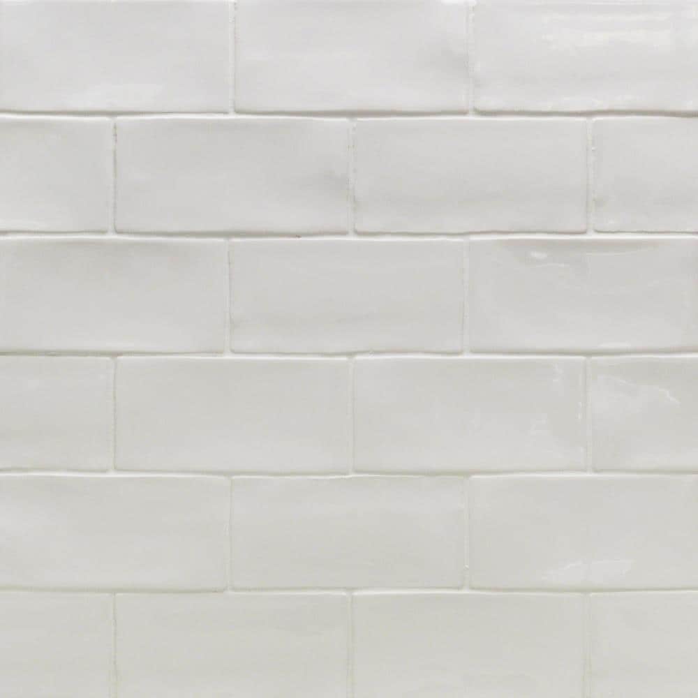 Messi 3" x 6" Polished White Ceramic Subway Wall Tile