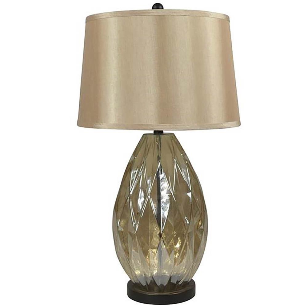 allen + roth ETL05A Hartmere 30-in Bronze 3-way Table Lamp with Fabric Shade