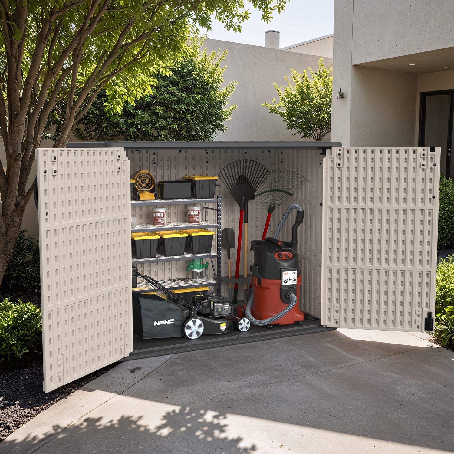 Patiowell LS-0494B-DGYBG Vinyl-Resin-Storage-Buildings - View #4