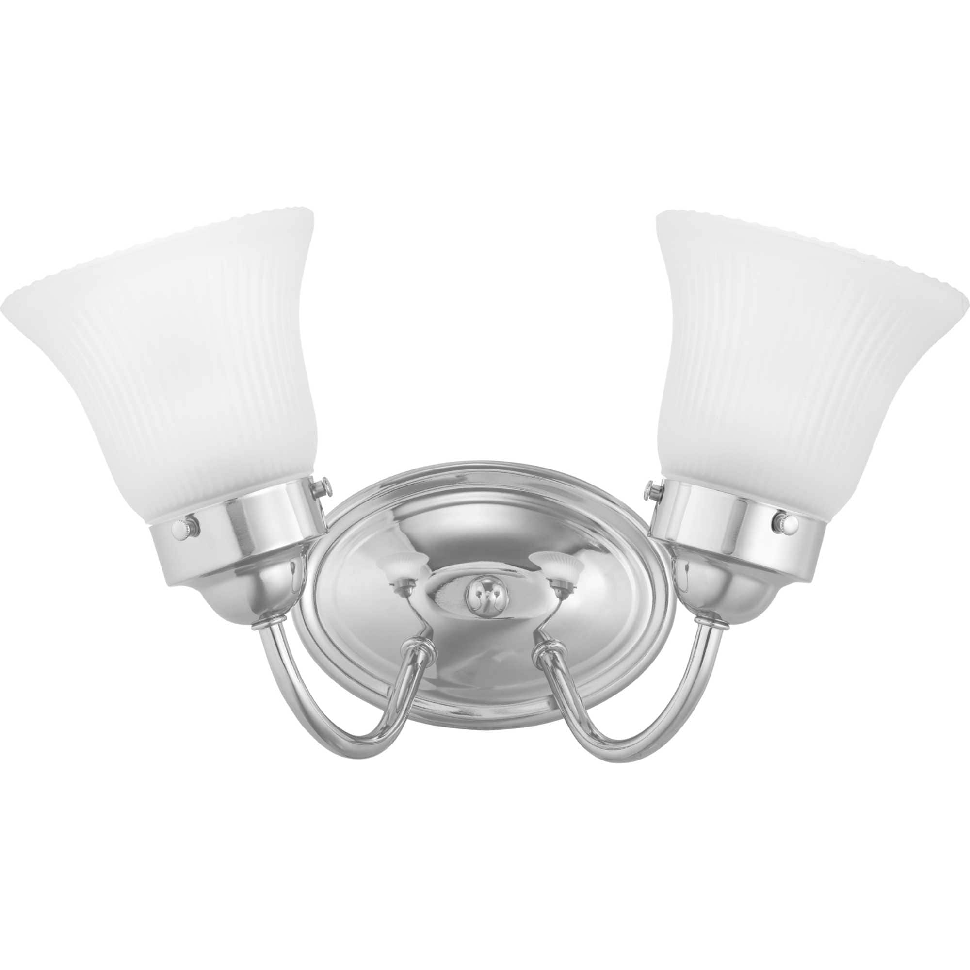Progress Lighting P3288-15ET Fluted Glass 11.75-in 2 -Light Polished Chrome Traditional Vanity light