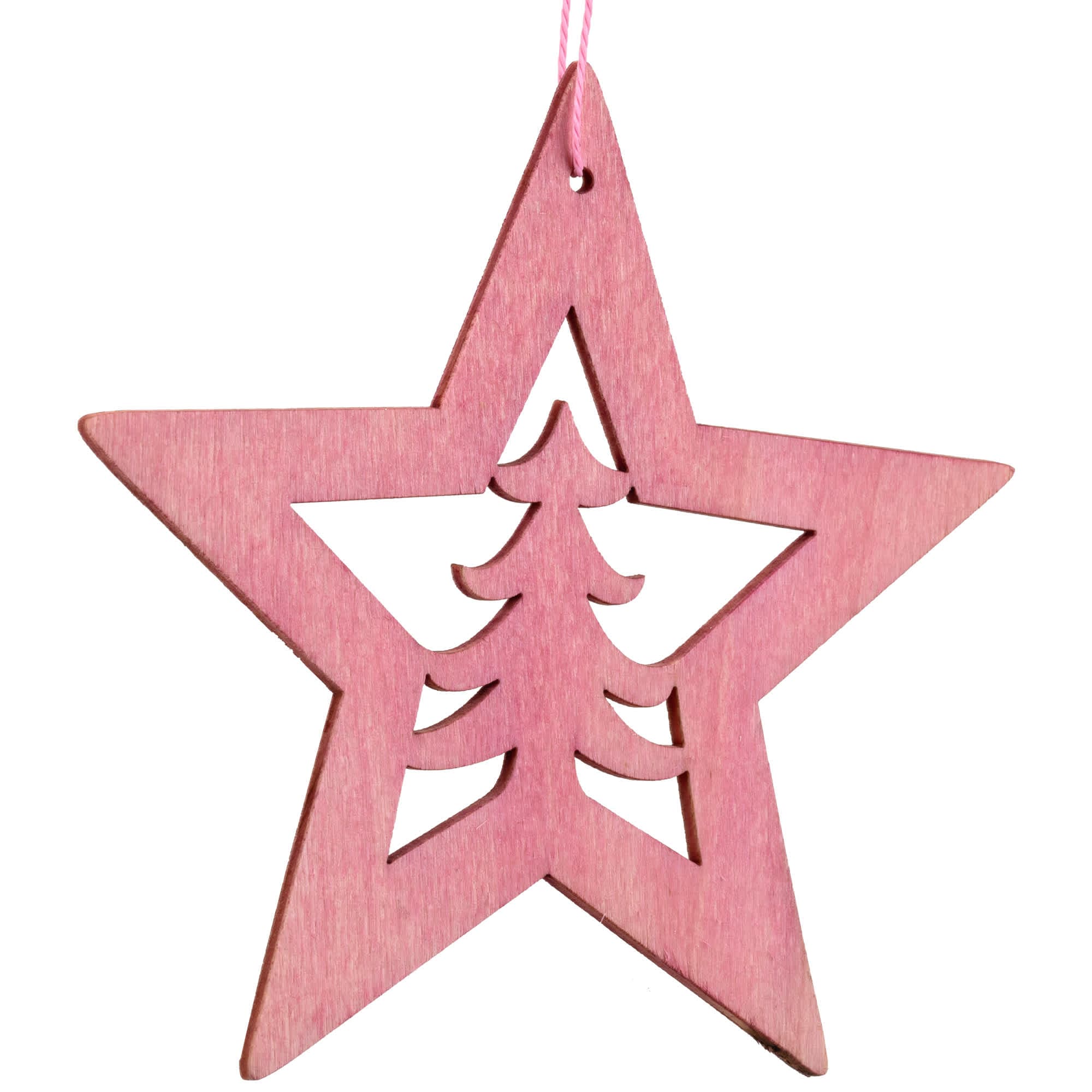 Northlight Cut Out Pine Tree in Wooden Star Christmas Ornament - 4 inch ...