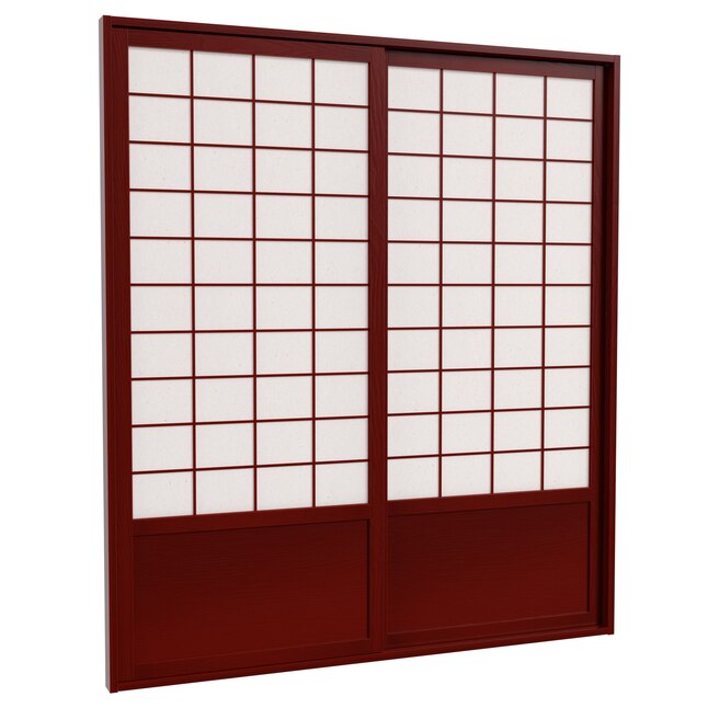 Red Lantern Oriental Furniture 72-in x 82-in Rosewood 2-Panel Square Prefinished Pine Wood Sliding Door (Hardware Included) Red Lantern Oriental Furniture 72-in x 82-in Rosewood 2-Panel Square Prefinished Pine Wood Sliding Door (Hardware Included)