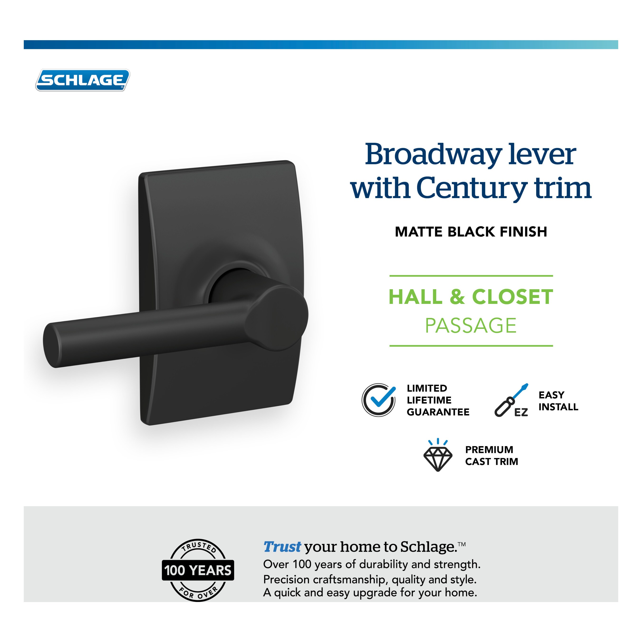Schlage F10 BRW 622 CEN Door-Handles - View #6