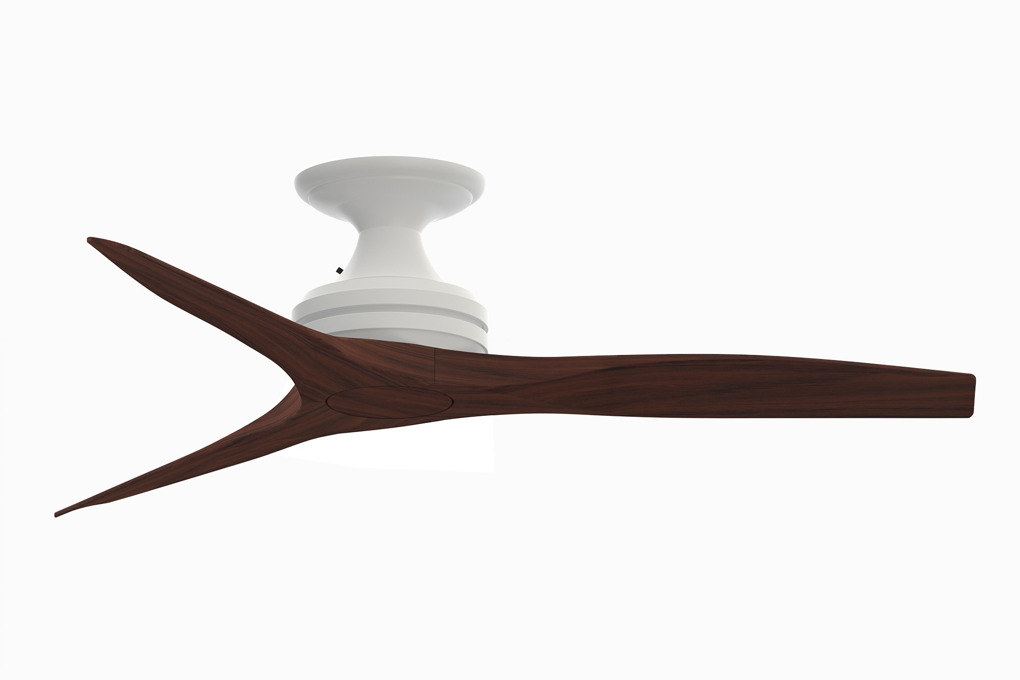 Fanimation FP6721BMW-48WK-F Spitfire 48-in Outdoor Flush Mount Matte White with Whiskey Wood Blades Propeller Ceiling Fan Light Kit Compatible - Remote Included ( 3 -Blade )