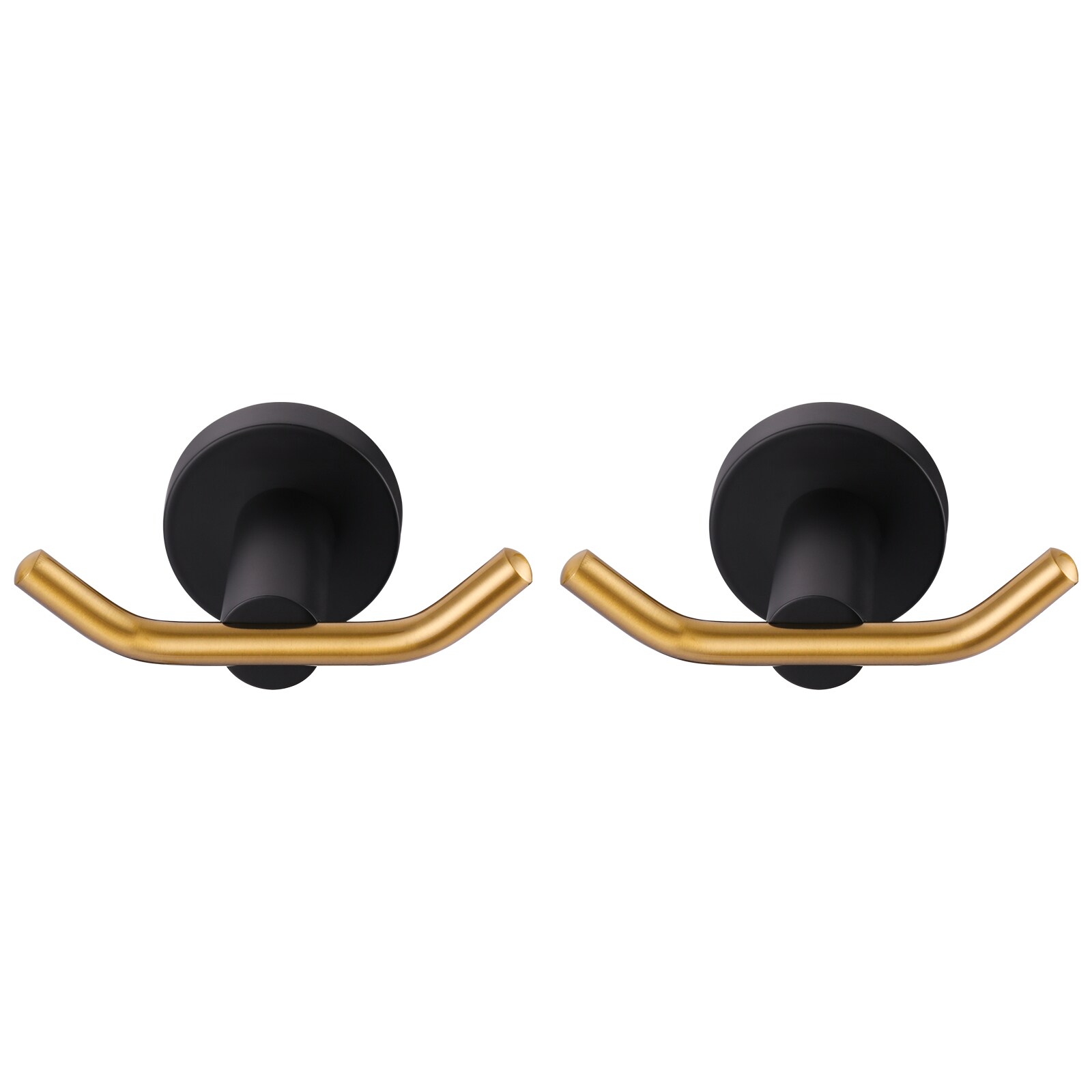 WOWOW 480807GBX2 Black and Gold Double -Hook Wall mount Towel Hook