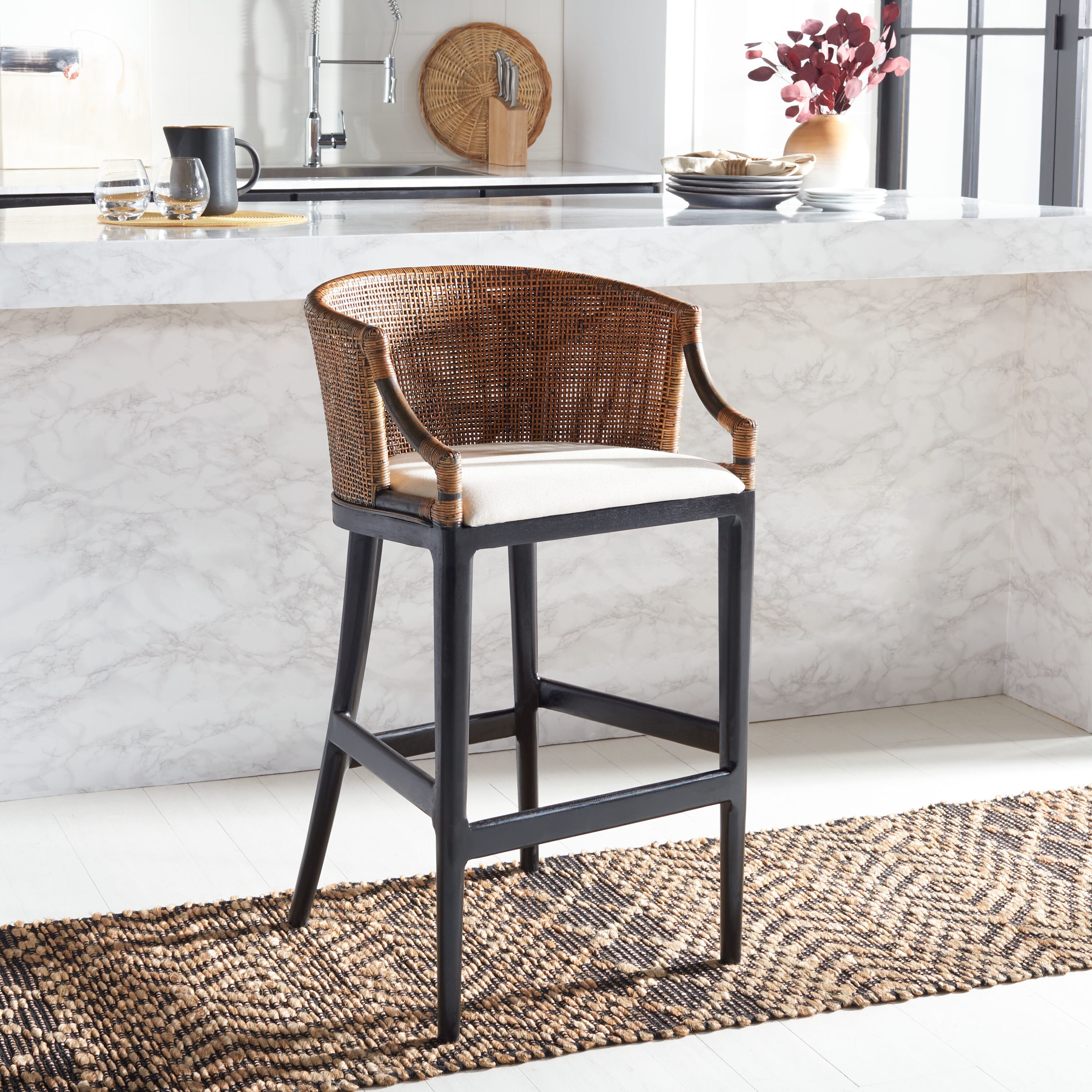 safavieh darin black bar stool