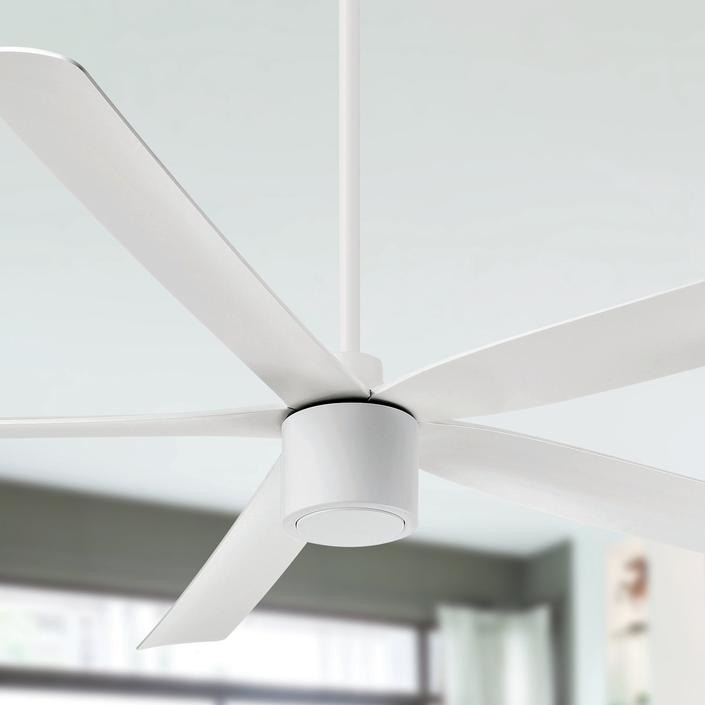 Arranmore Lighting & Fans AR-5001WH-72 RAVIAN 72-in Outdoor Matte White with Matte Blades Ceiling Fan Without Light - Remote Included ( 5 -Blade )