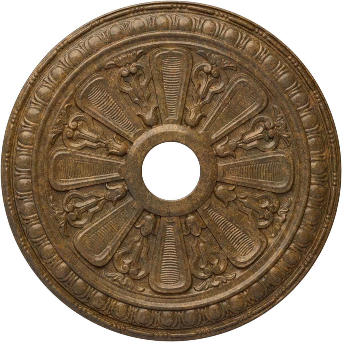 Ekena Millwork CM23BIRZS Bristol 23.5-in W x 23.5-in L Painted Rubbed Bronze Polyurethane Whole Ceiling Medallion