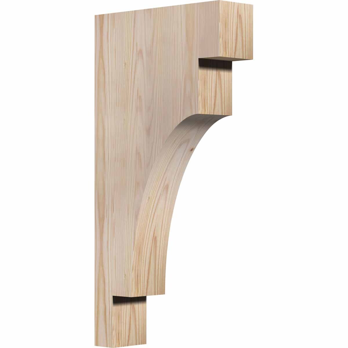 Ekena Millwork COR04X12X24MED00SDF 3.5-in x 12-in x 24-in Mediterranean Unfinished Douglas fir Wood Paintable/Stainable Corbel