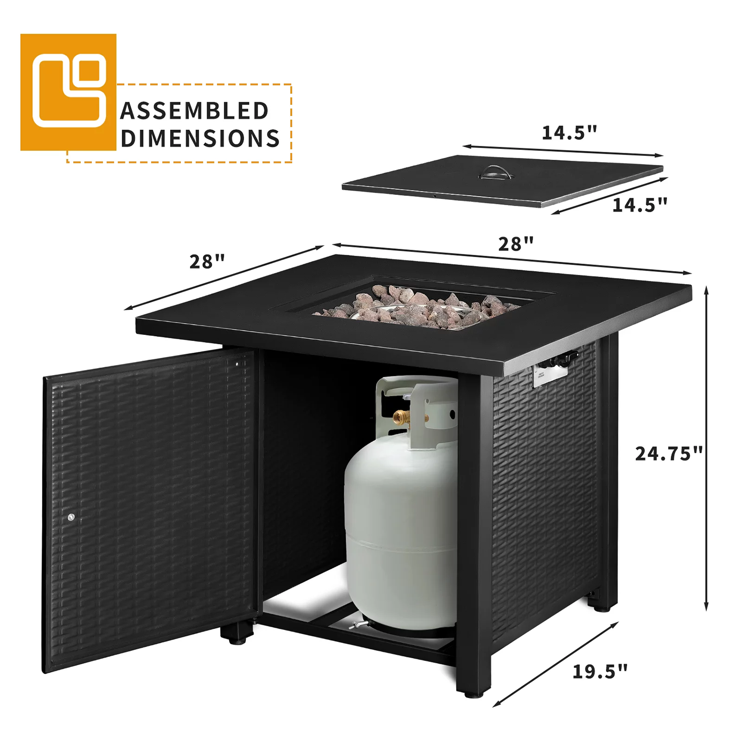 Vineego LS-FPT28BK Outdoor-Gas-Firepits - View #6