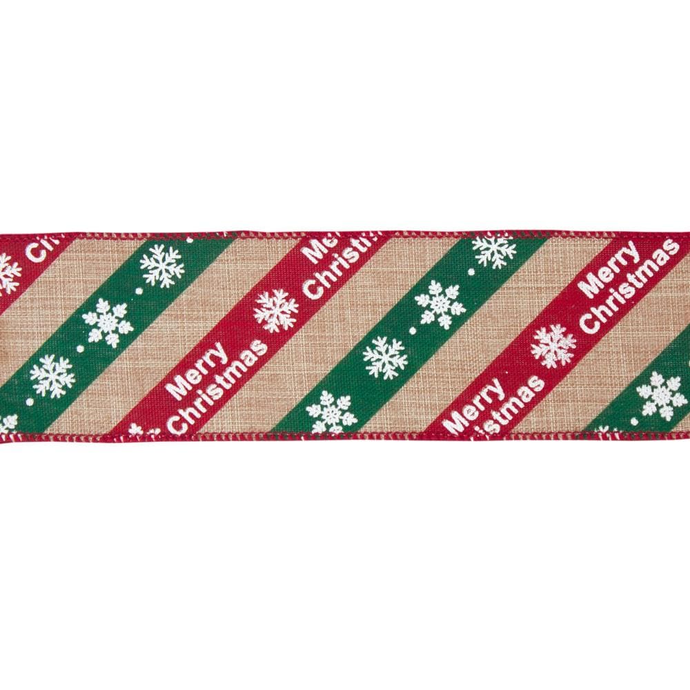 Melrose International 77479DS 2-Pack 30-ft L x 2.5-in W Green Red and White Ribbon