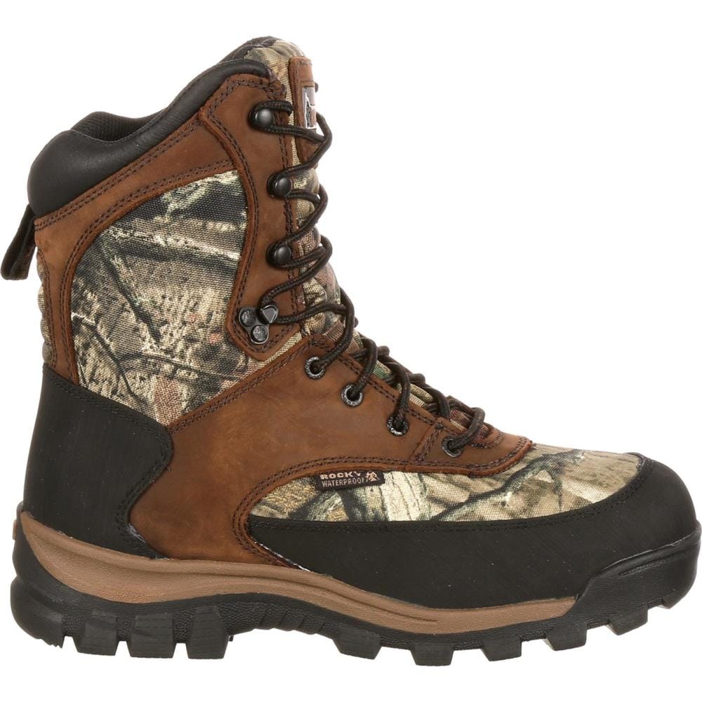 Rocky Mens Brown and Mossy Oak Brk Up Inf Waterproof Outdoor Boots Size ...