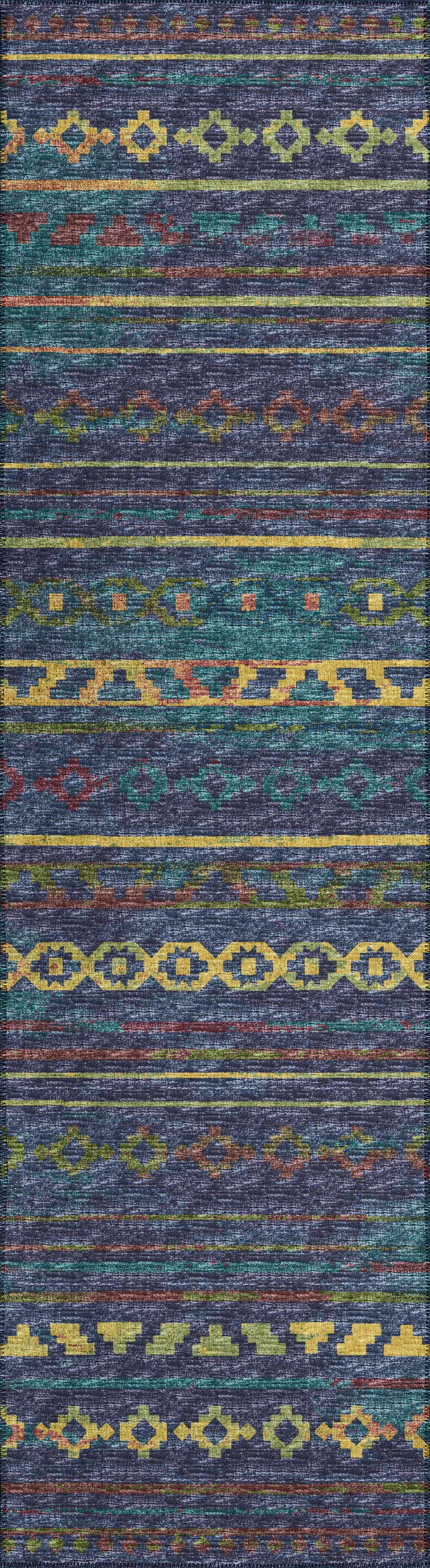 Addison Rugs AYU40MU2X8 Yuma 2 x 8 (ft) Chenille Multi Rectangular Indoor/Outdoor Geometric Southwestern Machine washable Runner rug