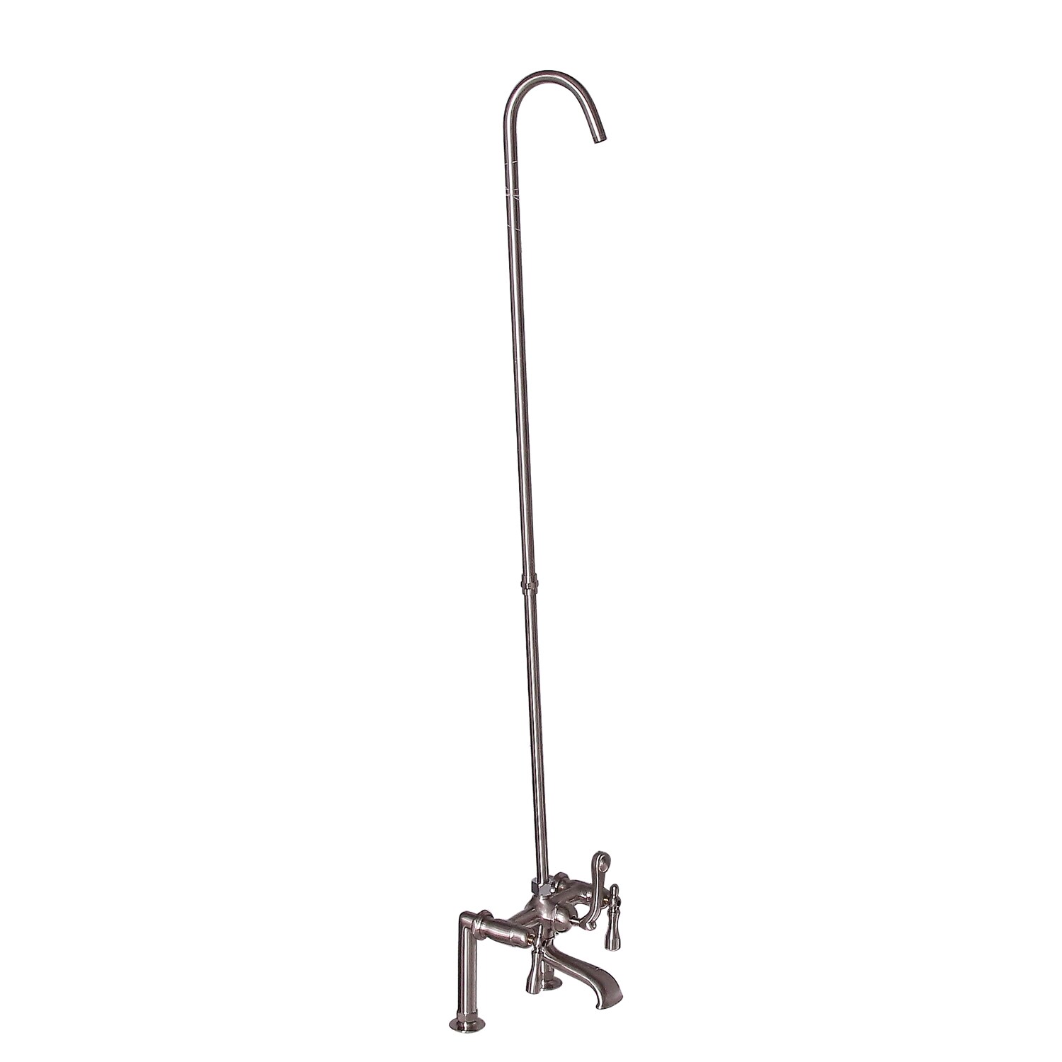 Barclay 4046-ML2-BN Brushed nickel 3-handle Deck-mount Roman Low-arc Bathtub Faucet ( Valve Included )