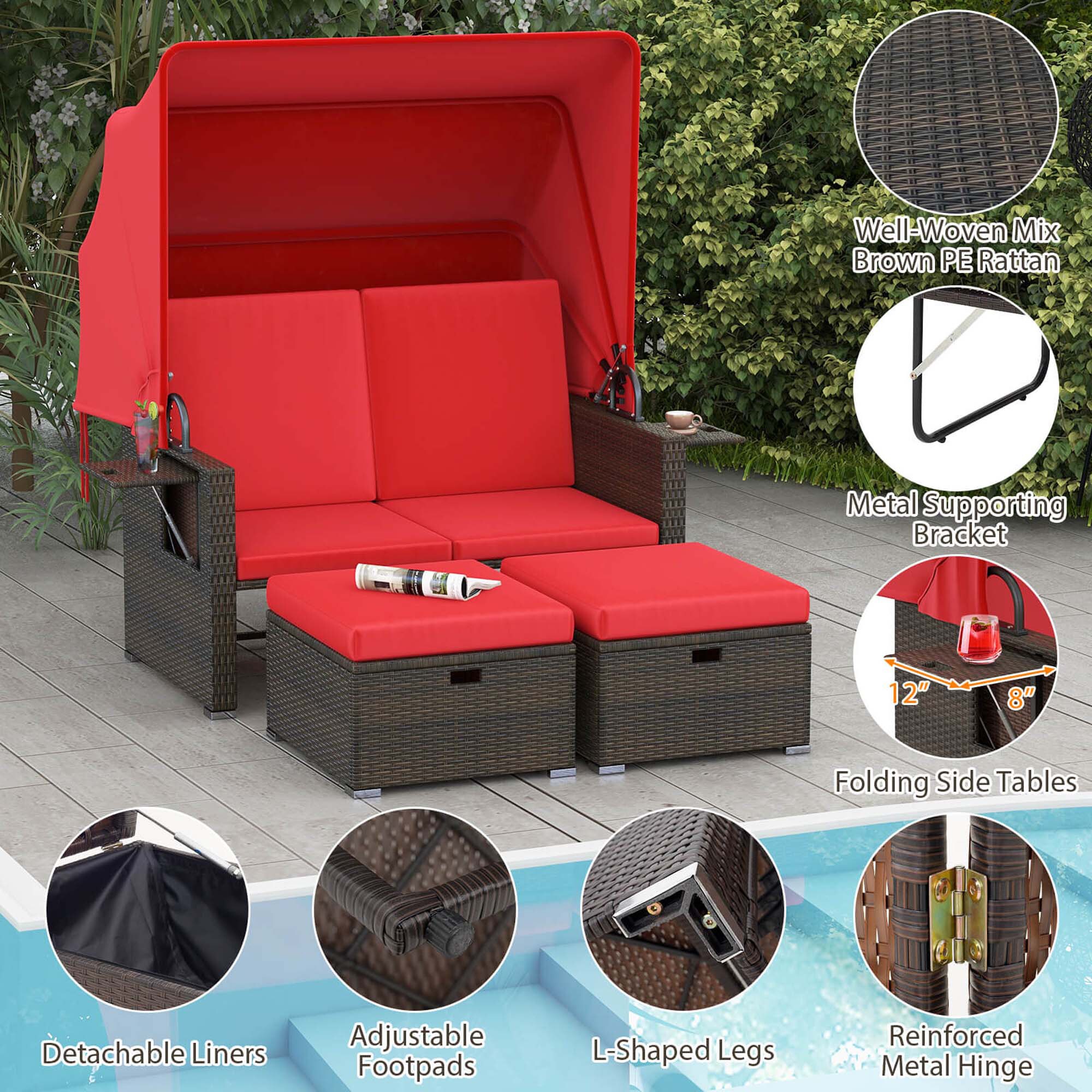 Costway HCST03796 Patio-Sofas-Daybeds - View #7