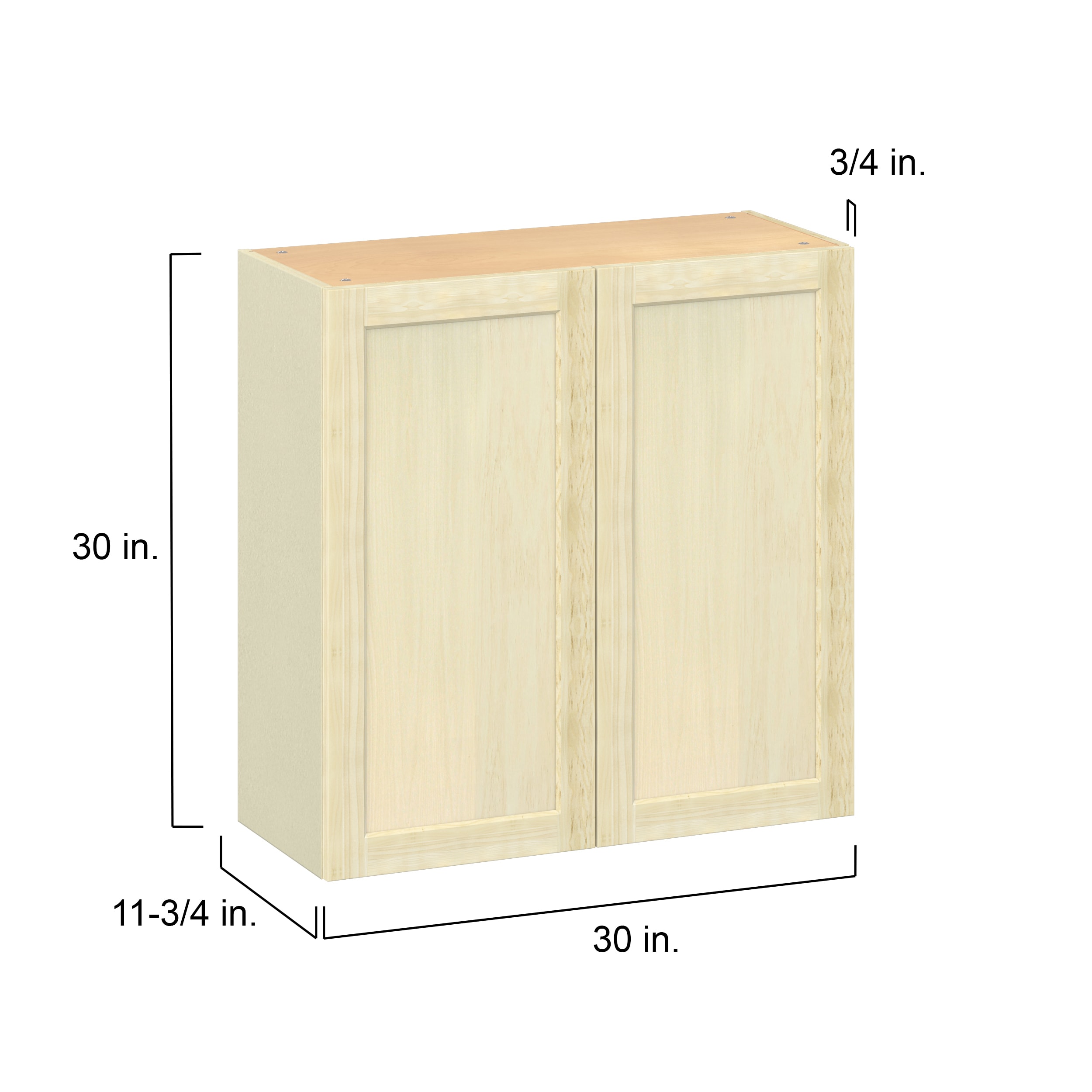 Project Source Omaha Unfinished 60-in W x 34.5-in H x 24.5-in D Unfinished Poplar Sink Base Ready to Assemble Cabinet Recessed Panel Shaker Door