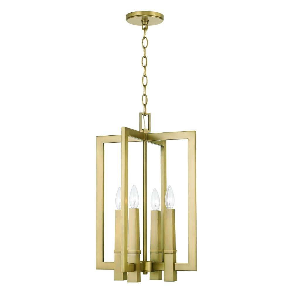 Capital Lighting Blake 4 - Light Aged Brass Brass Contemporary,Industrial,Minimalist Incandescent Metal Chandelier
