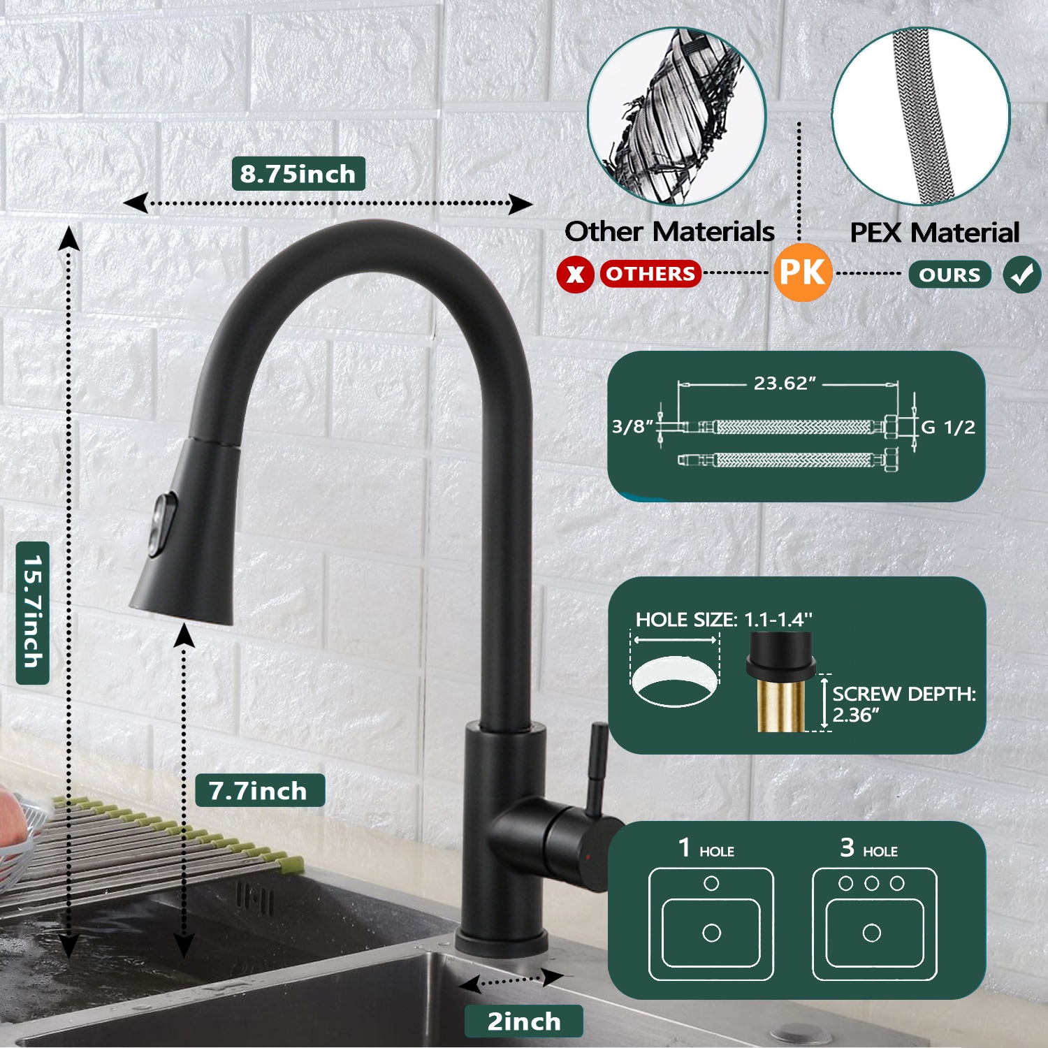 Maincraft 027HK80MB Kitchen-Faucets - View #9