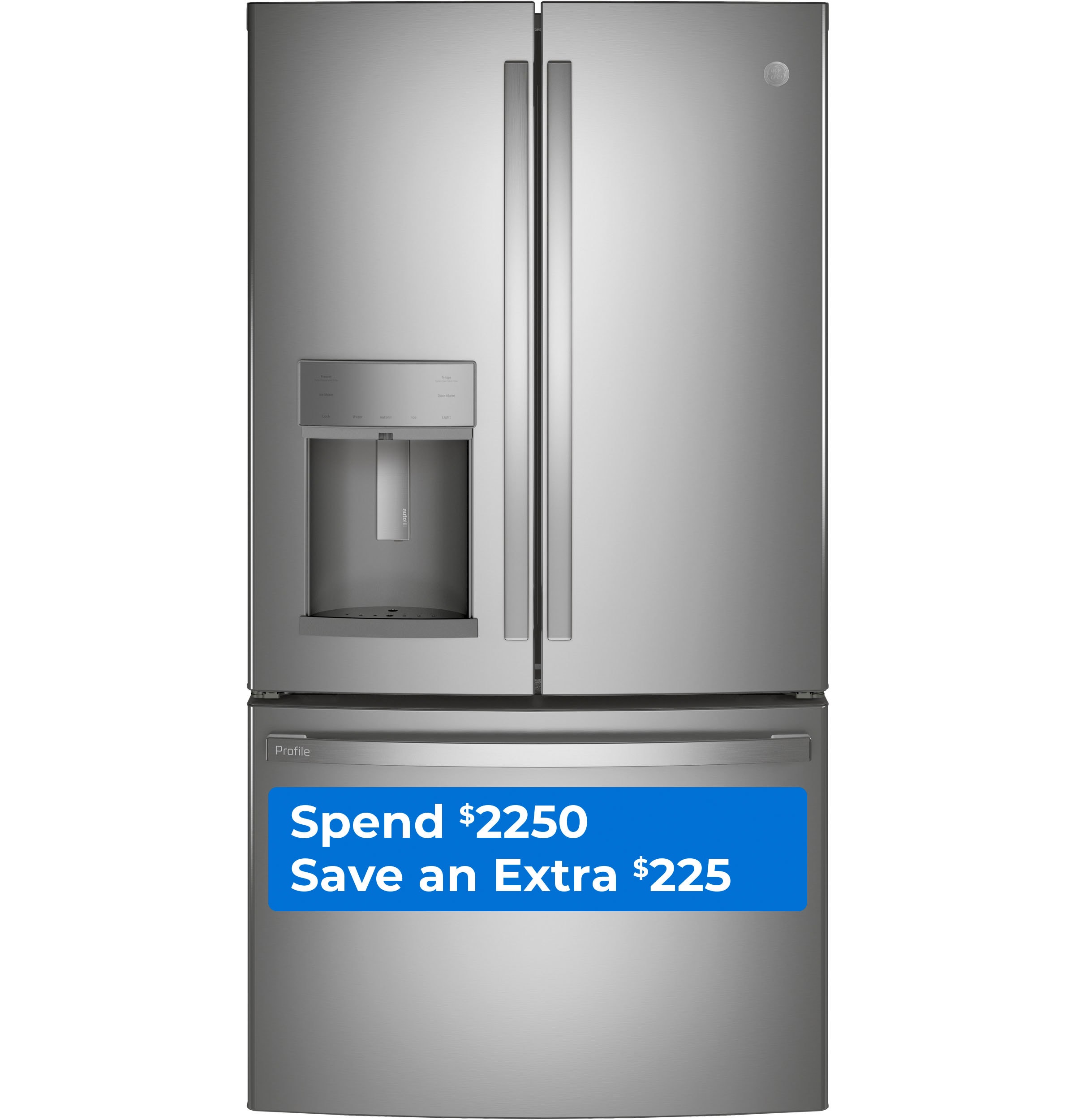 GE Profile Fingerprint Resistant Stainless Steel 22.1 Cu. ft. Counter Depth French Door Refrigerator-PYE22KYNFS