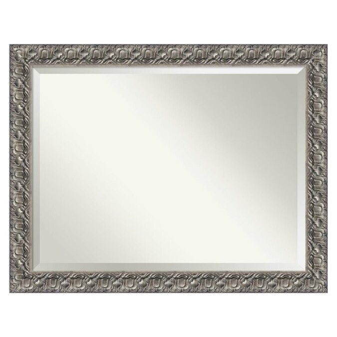 Amanti Art Silver Luxor Frame Collection 45 75 In W X 35 H Rectangular Bathroom Mirror The Mirrors Department At Com Amanti Art Silver Luxor Frame, Silver Framed Bath Mirror