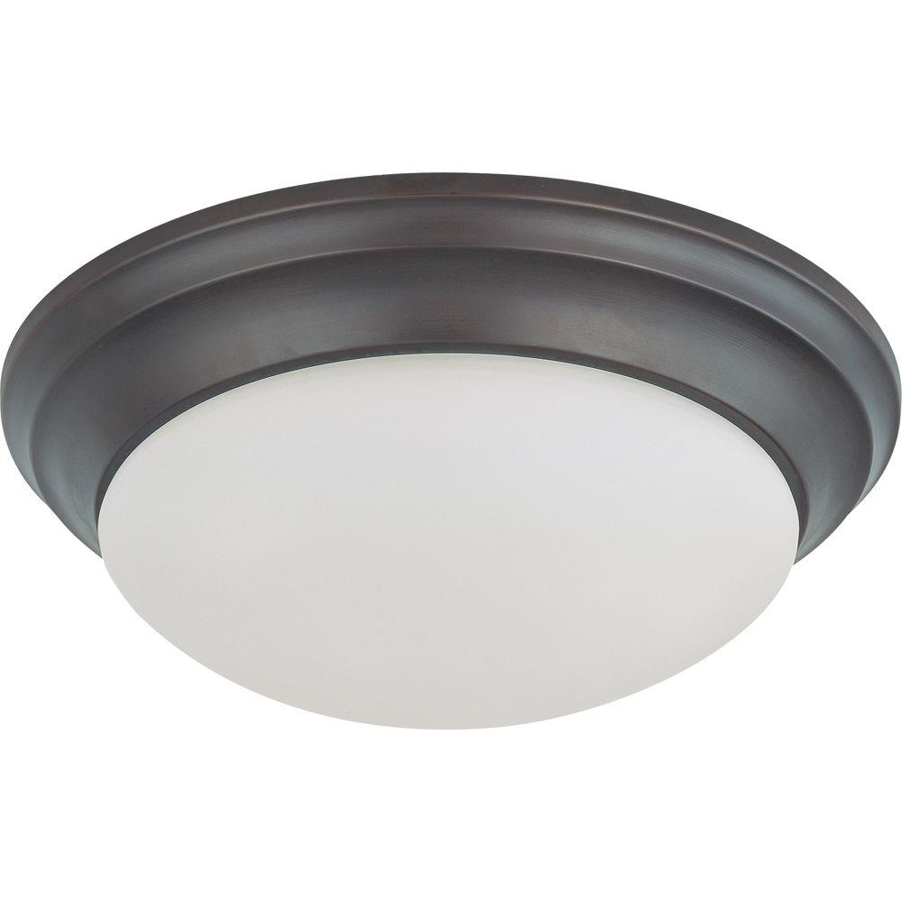  LW-SC529056 2-Light 14-in Mahogany Bronze Flush Mount Light