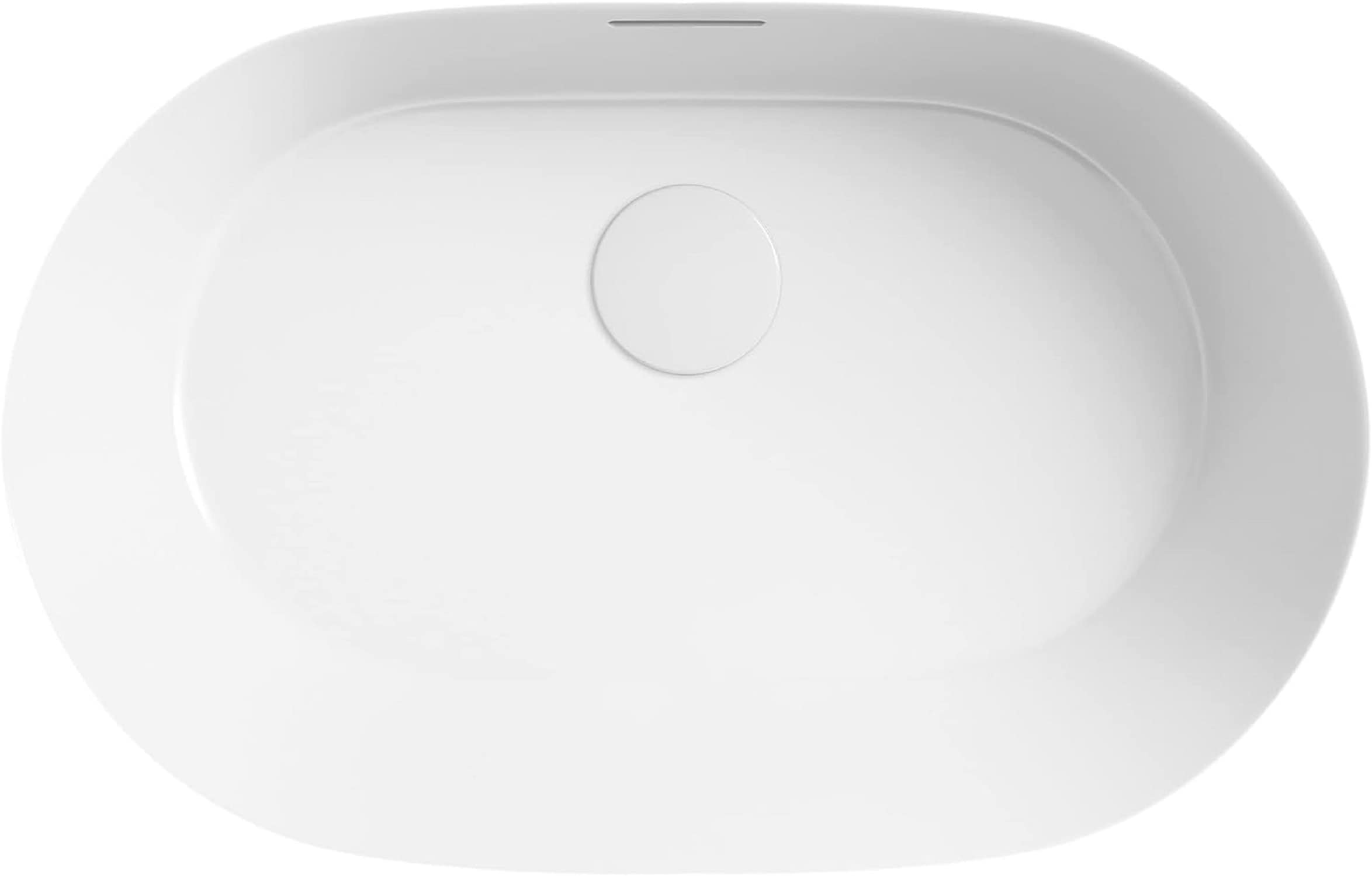 White Ceramic Oval Undermount Bathroom Sink