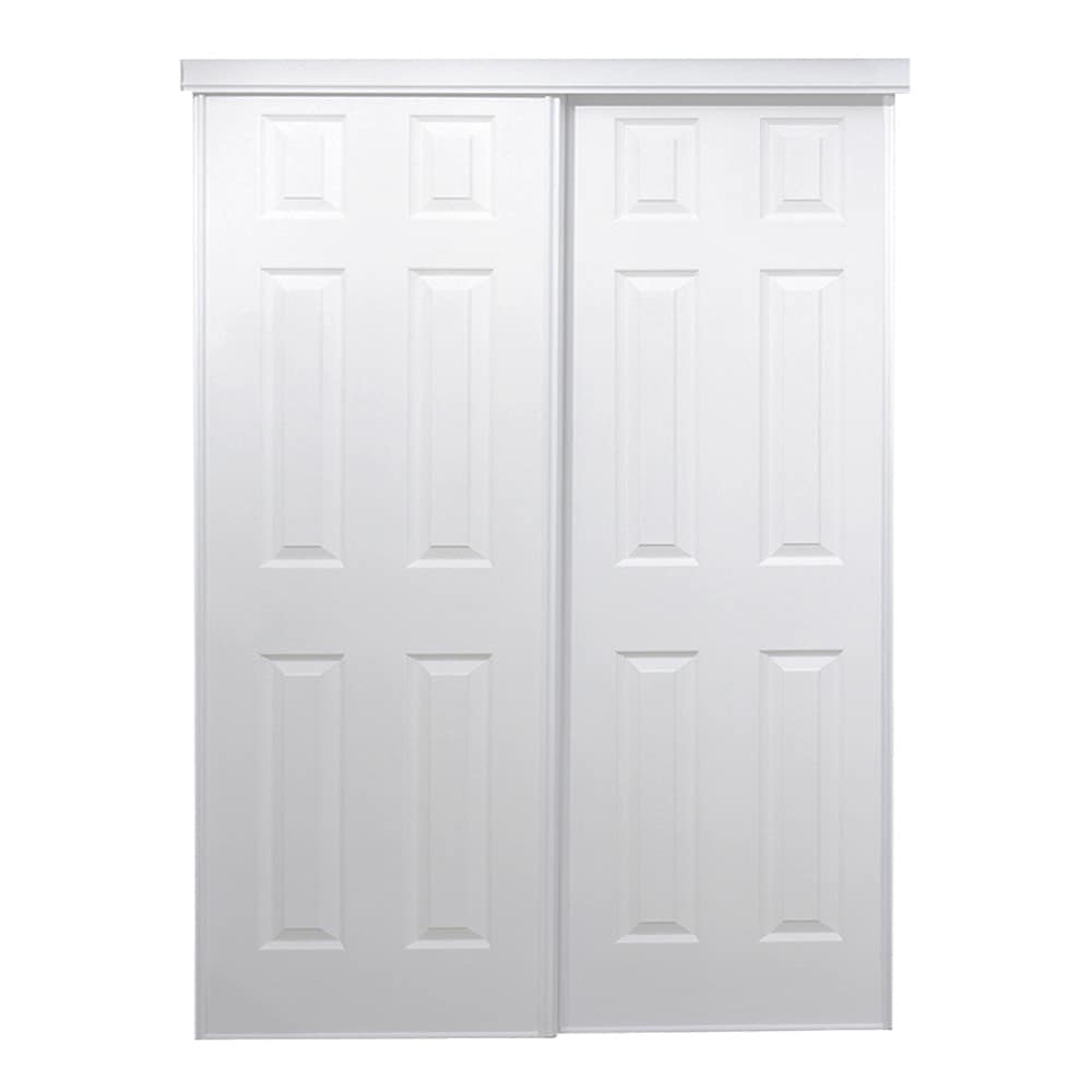BY0106 60-in x 96-in Bright White Flush Smooth Prefinished MDF Closet Sliding Door ( Hardware Included ) | - RELIABILT BY0106BWWTL060096