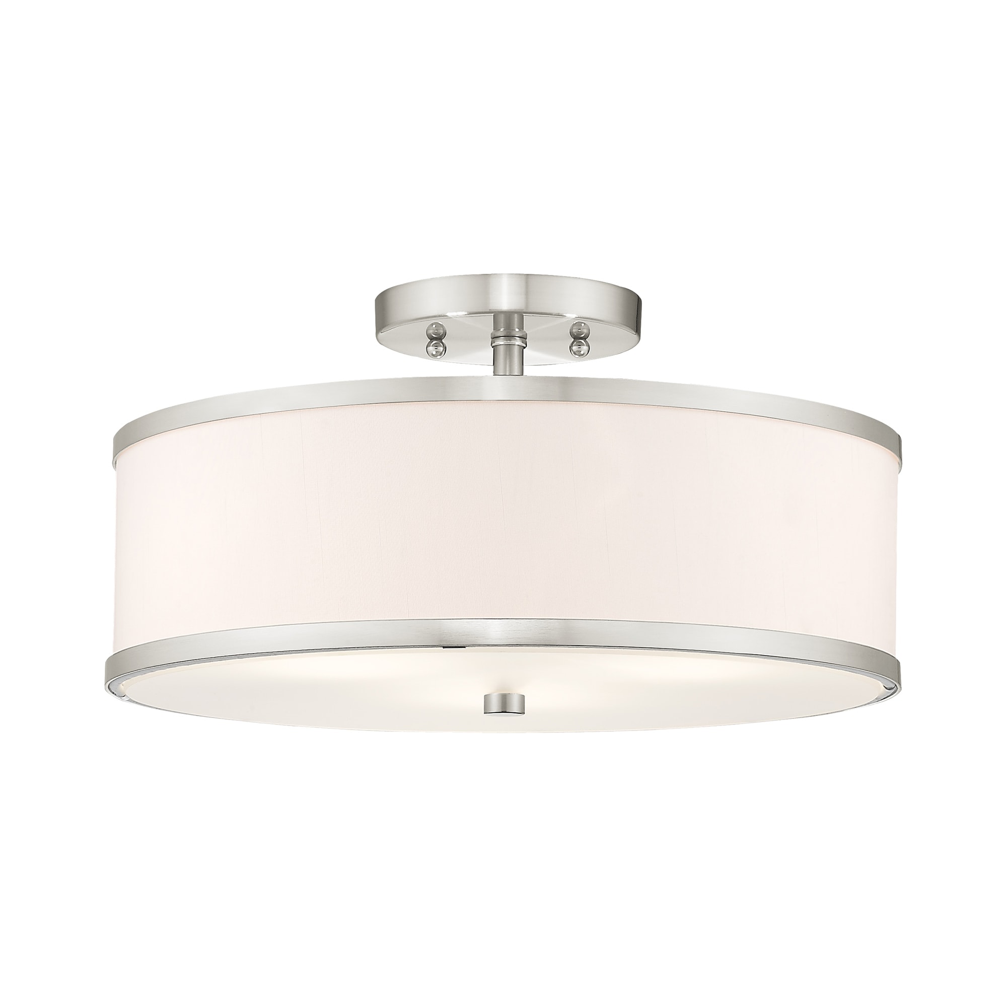 Livex Lighting 6368-91 Park Ridge 3 -Light 15-in Brushed Nickel Semi Flush Mount Light