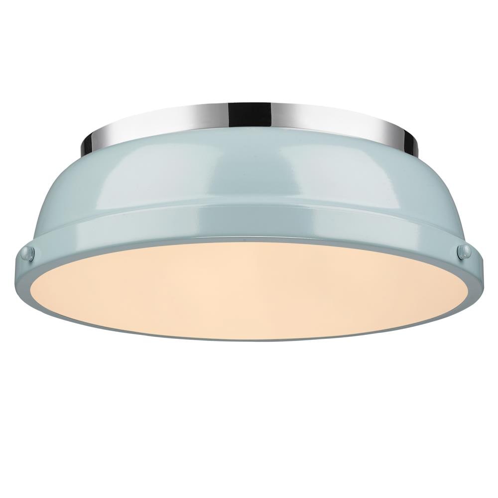 Golden Lighting 3602-14 CH-SF Duncan 2 -Light 14-in Polished Chrome Flush Mount Light