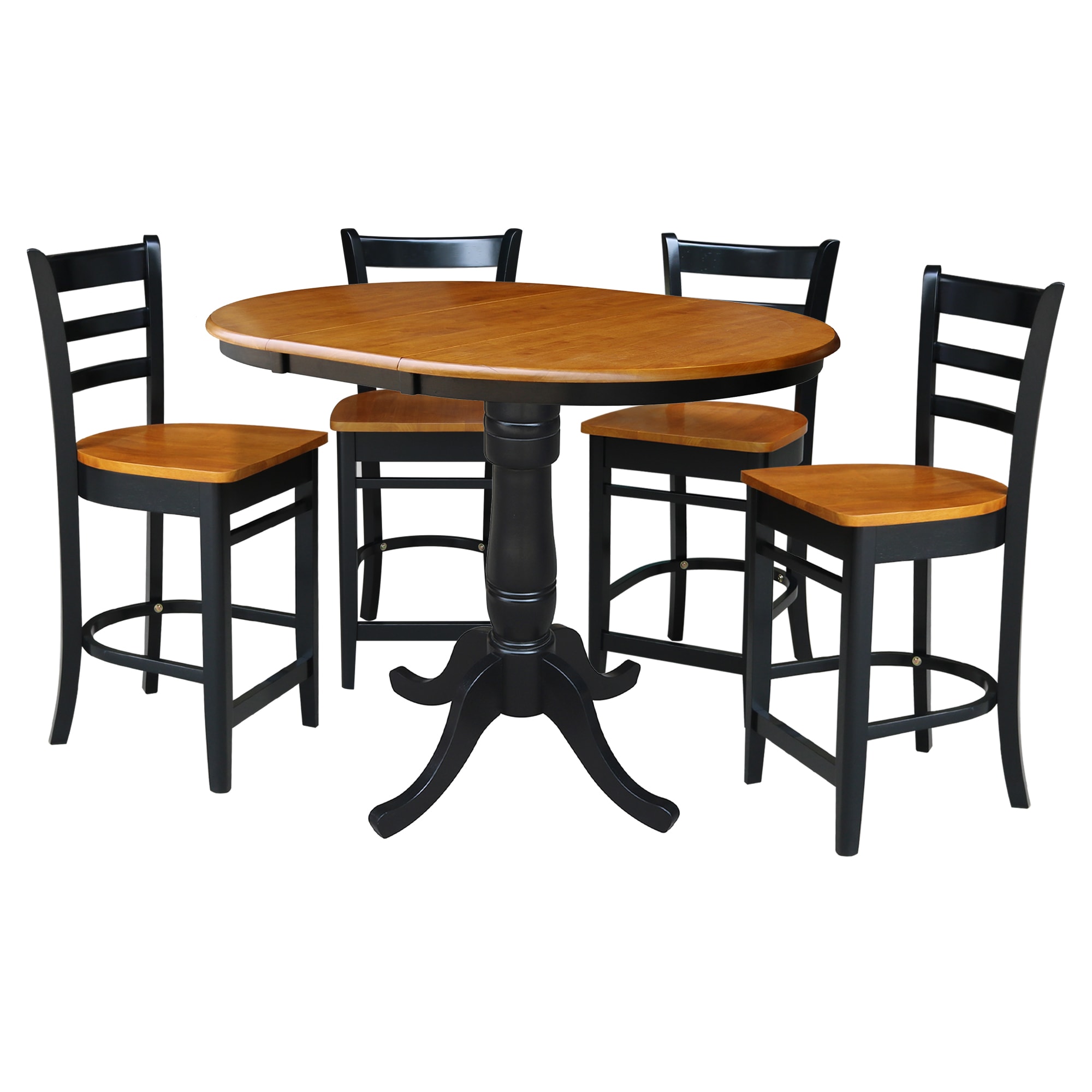 International Concepts Black/Cherry Traditional Dining Room Set with ...