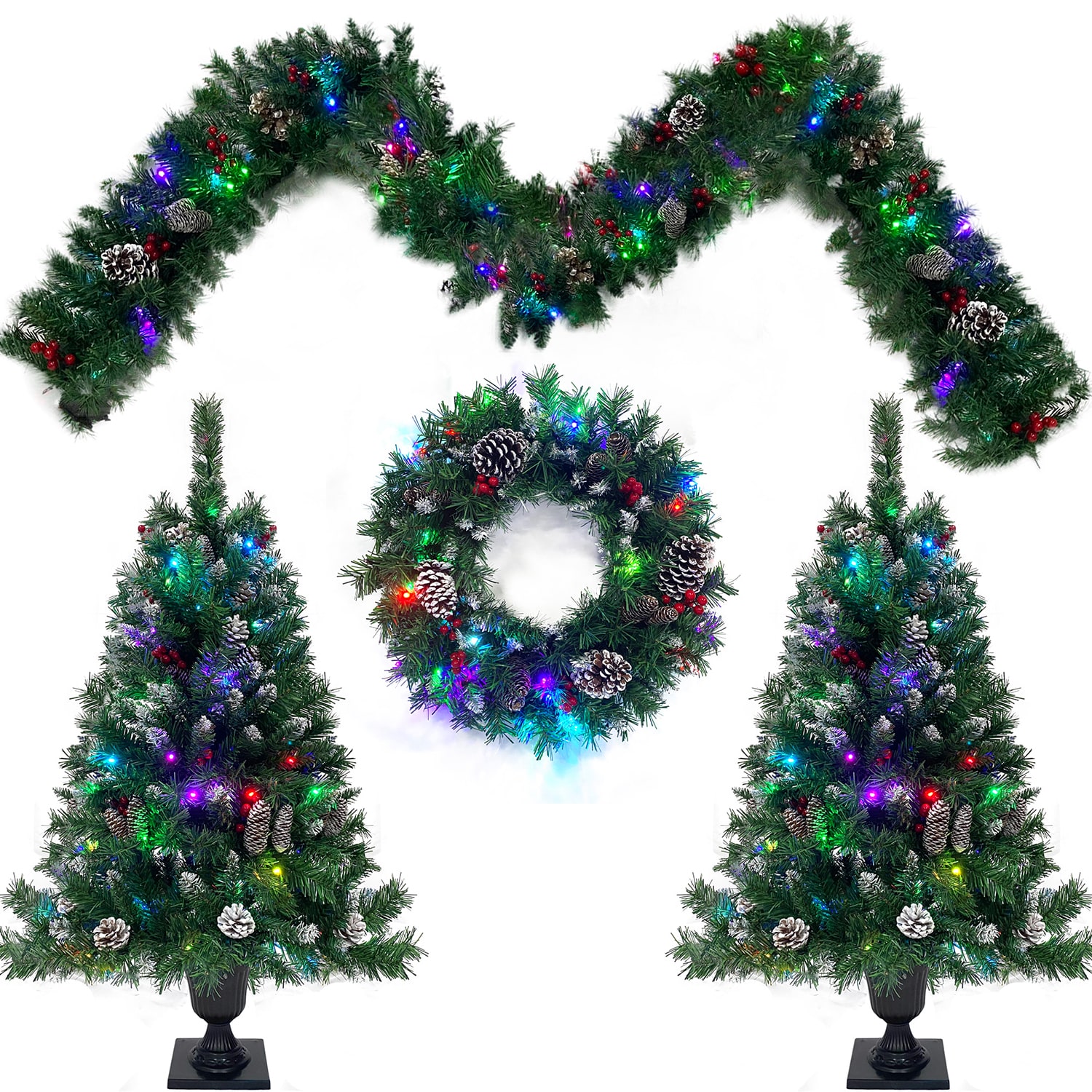 Bybafun YA0500019 4-ft Pre-lit Artificial Christmas Tree with LED Lights