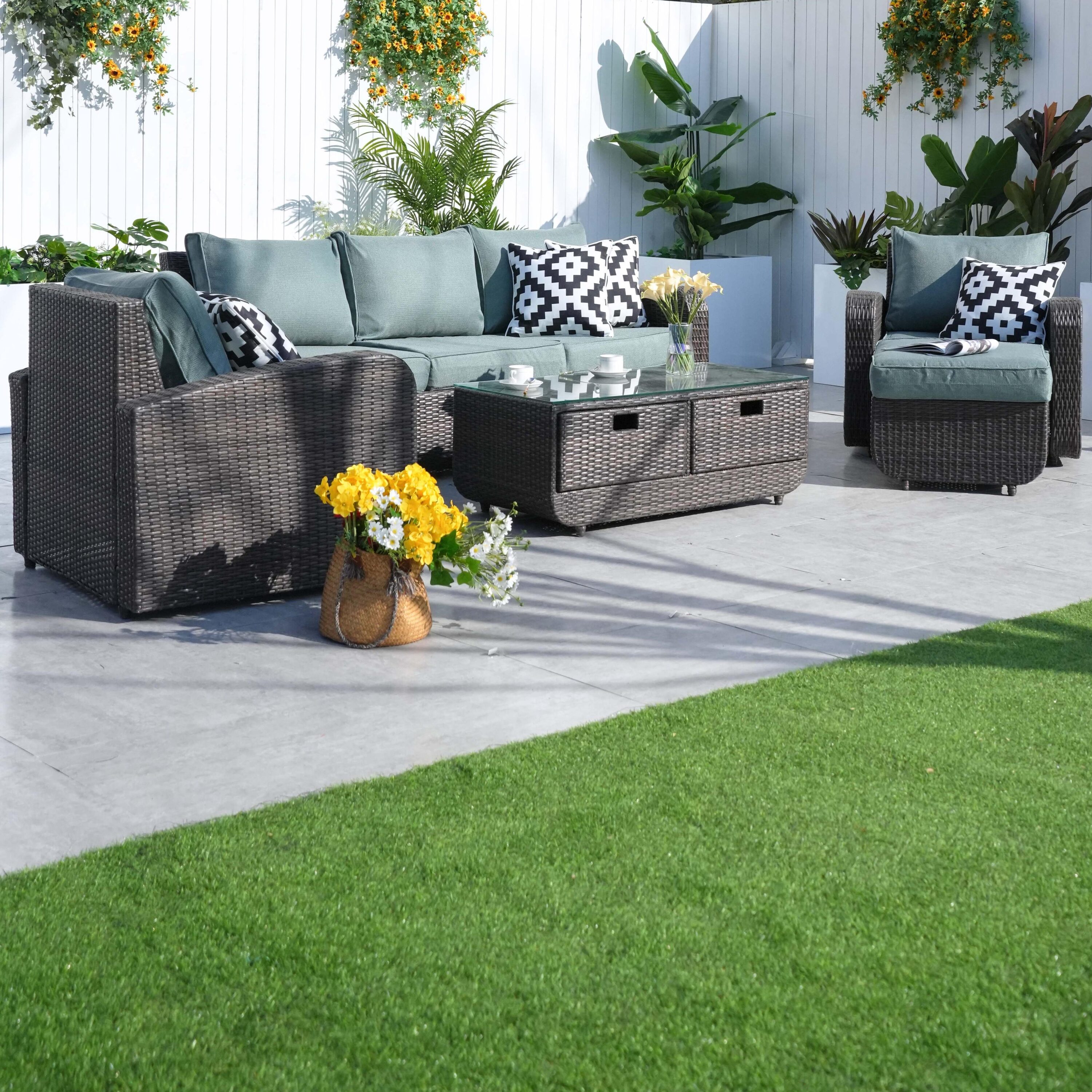 Direct Wicker DWS-1515BR-CE Patio-Conversation-Sets - View #3