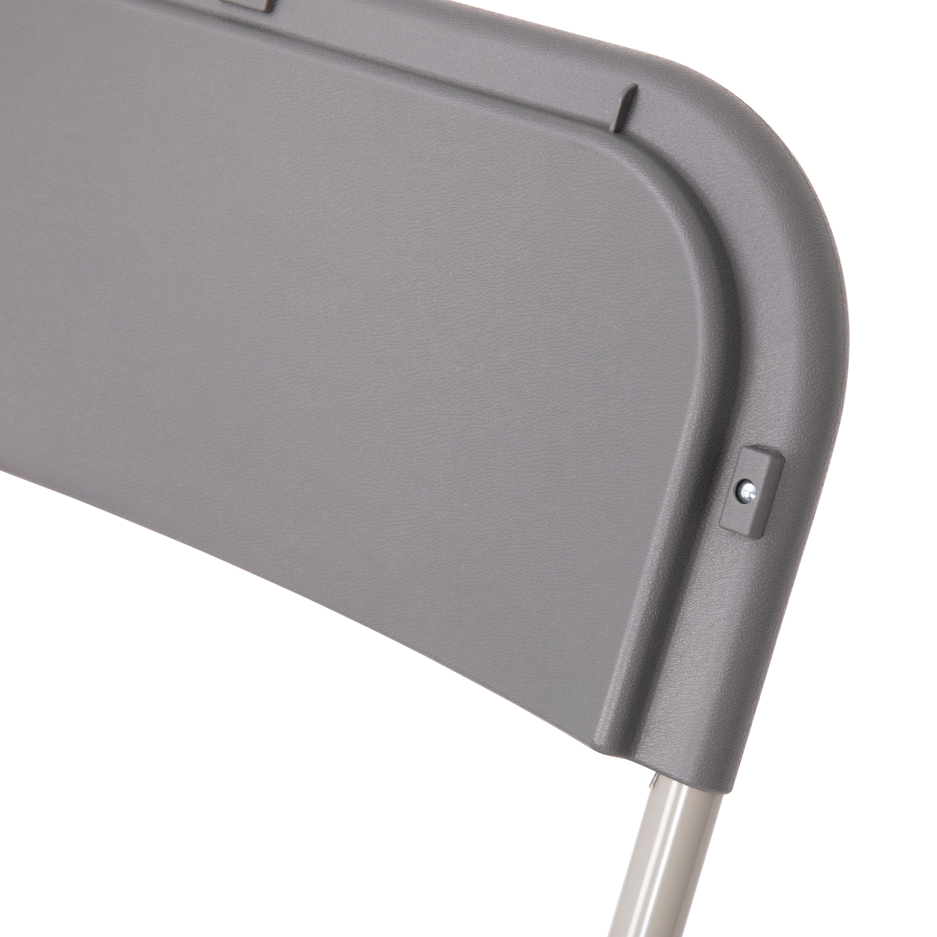 Extra Wide Gray Metal & Plastic Armless Reception Chair
