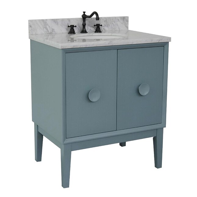 Bellaterra Home LV0400-AB Single Vanity- Cab only 30-in Aqua Blue Bellaterra Home LV0400-AB Single Vanity- Cab only 30-in Aqua Blue