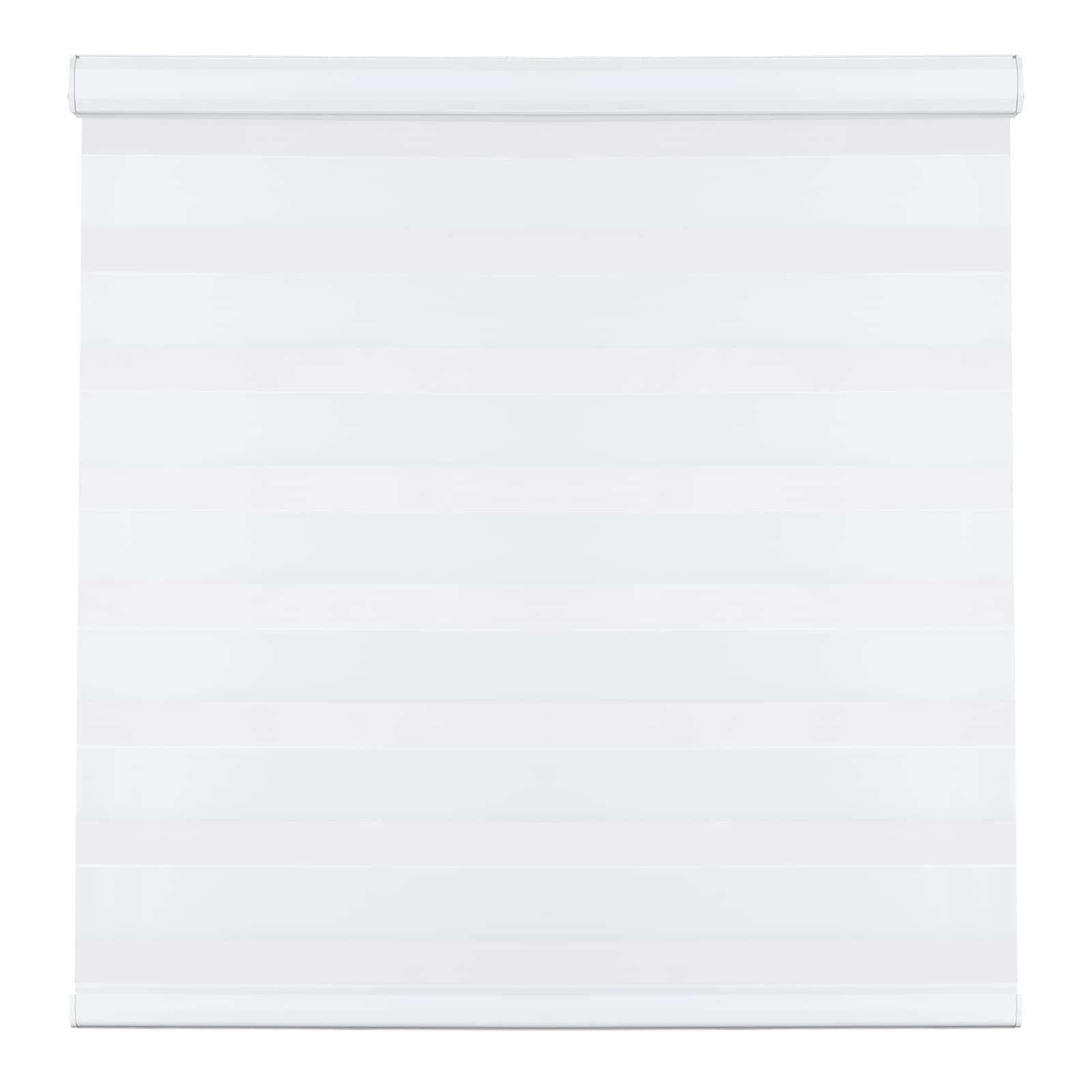 Etokfoks  Zebra Blinds for Windows Cordless Room Darkening 52 W x 72 H White Light Control for Day and Night Privacy Window Treatment