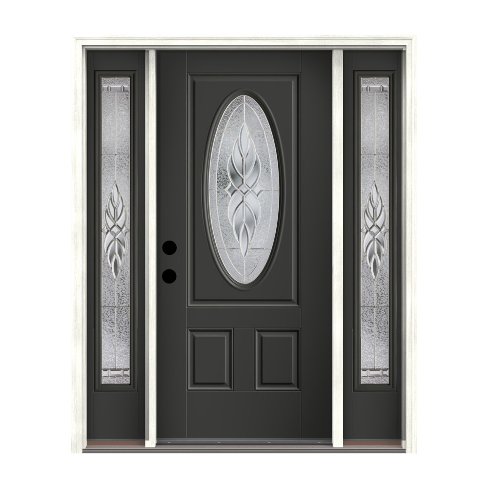 3/4 Oval Fiberglass Prehung Door Unit with Sidelites #16