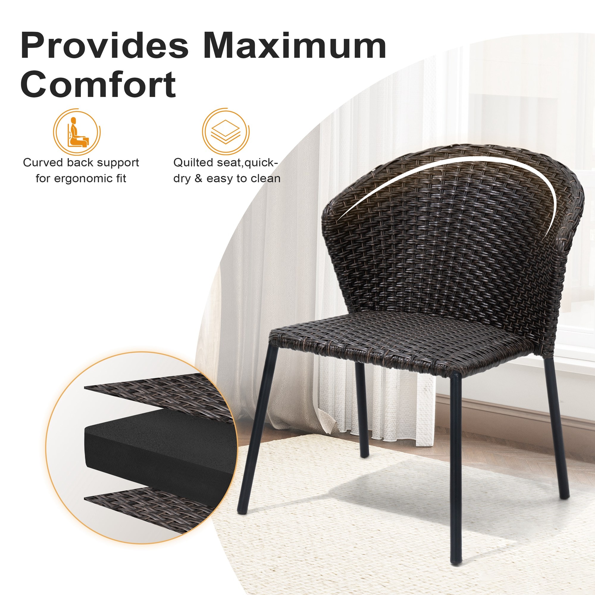 Crestlive Products CL-DC207BRN-2 Patio-Chairs - View #9