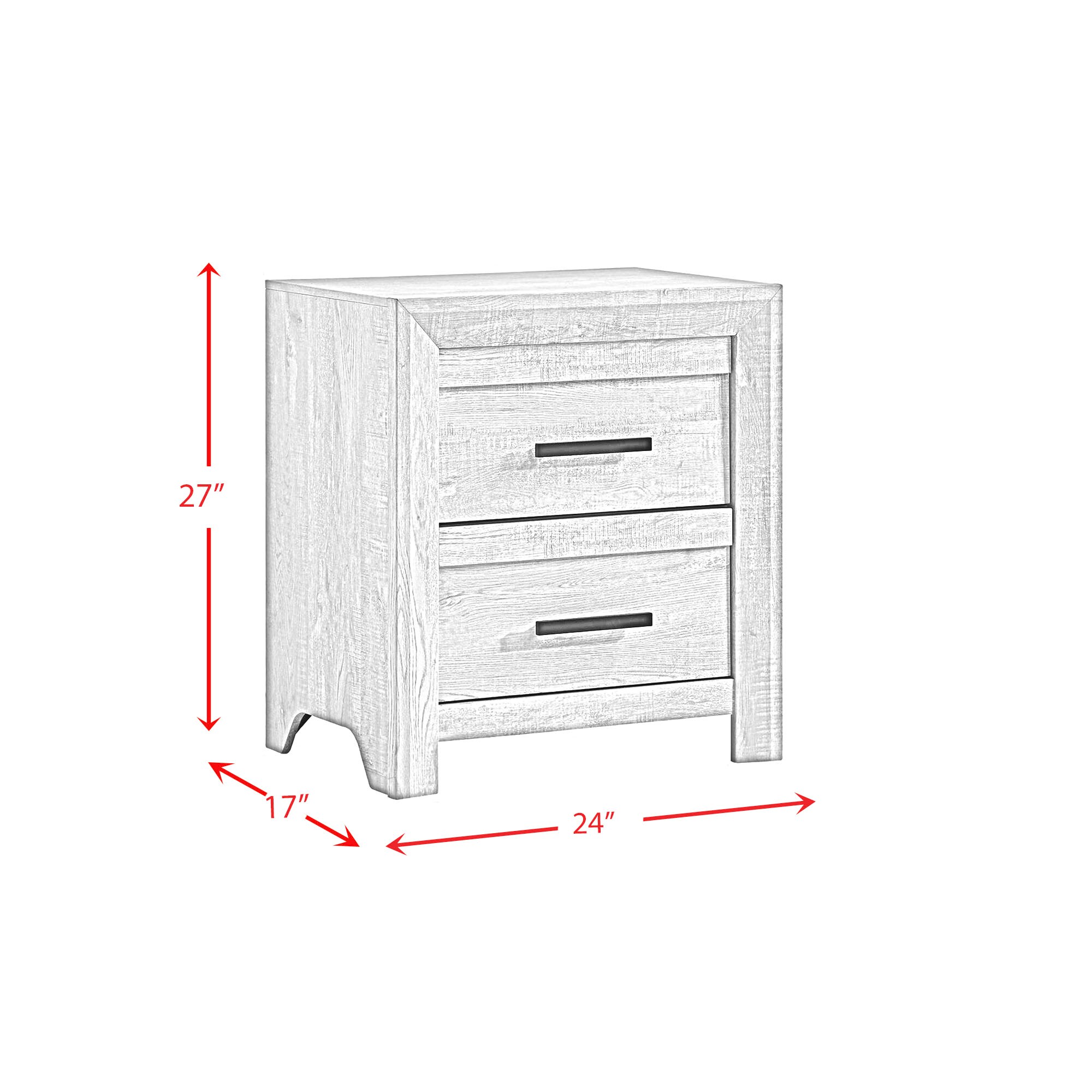 Keely Ash White Chevron Panel 5-Piece Bedroom Set