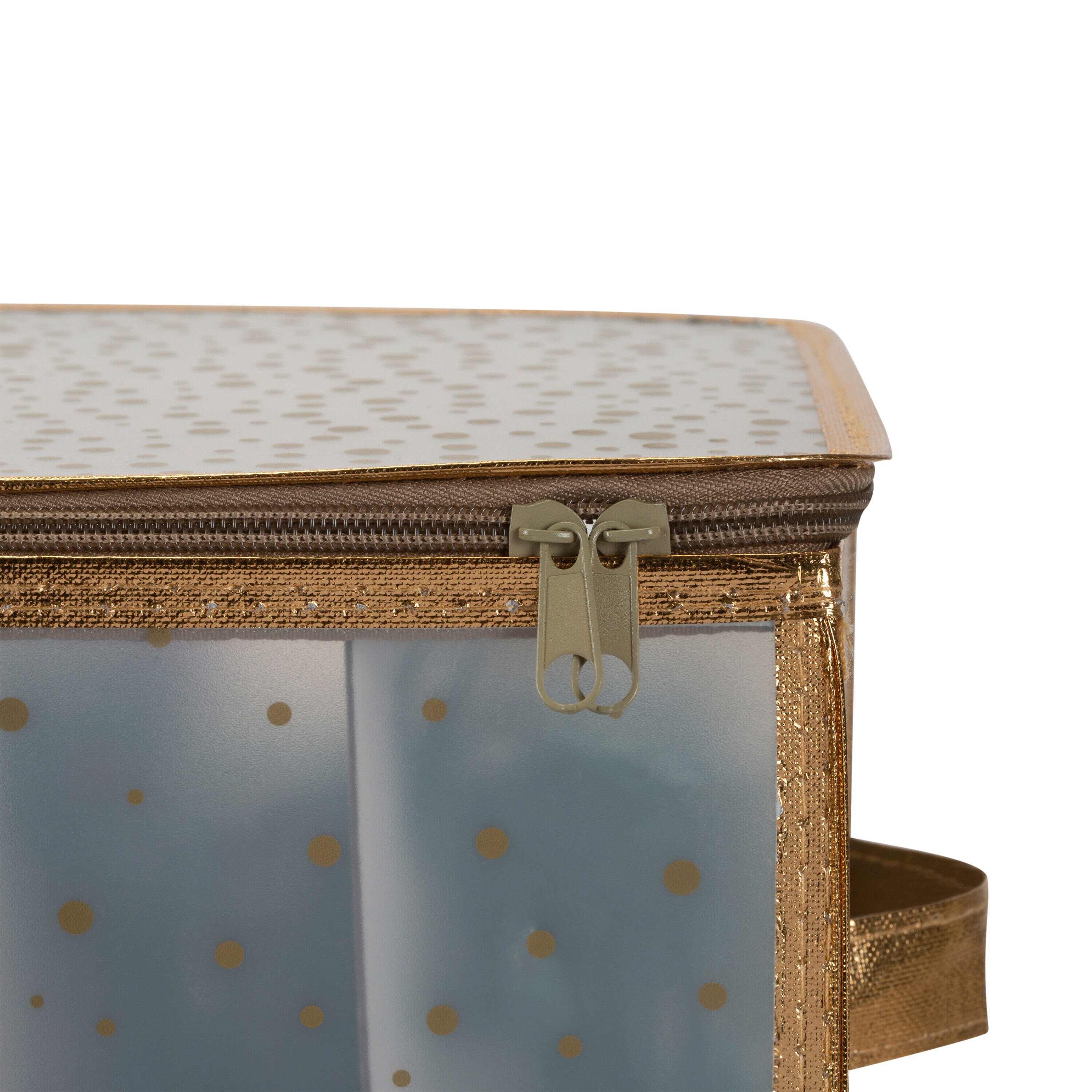  Simplify 64 Count Ornament Storage Box, Plastic, Decorative  Organizer, Storage Bin, Gold